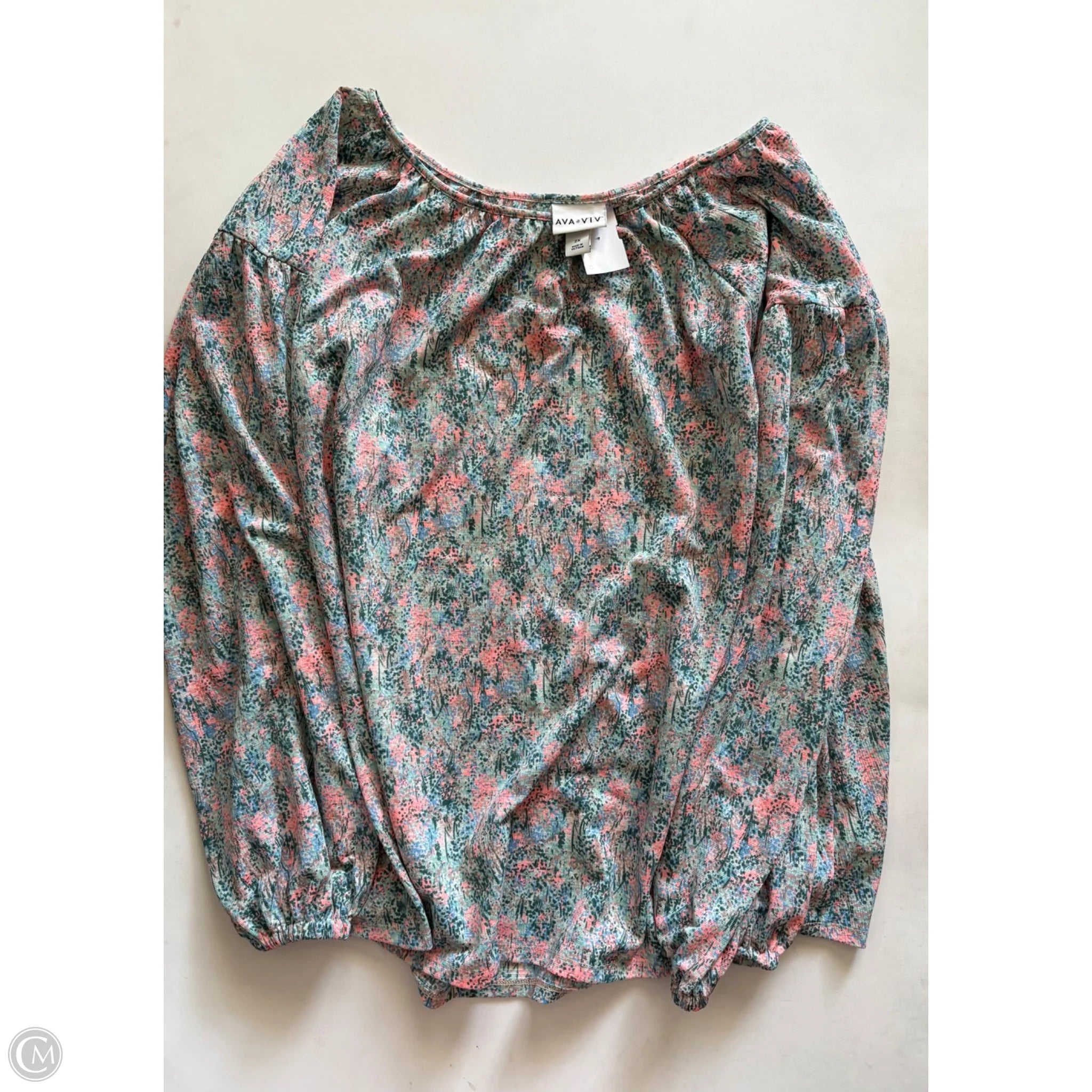 Top Long Sleeve By Ava & Viv In Floral Print, Size: 2x - Image 1