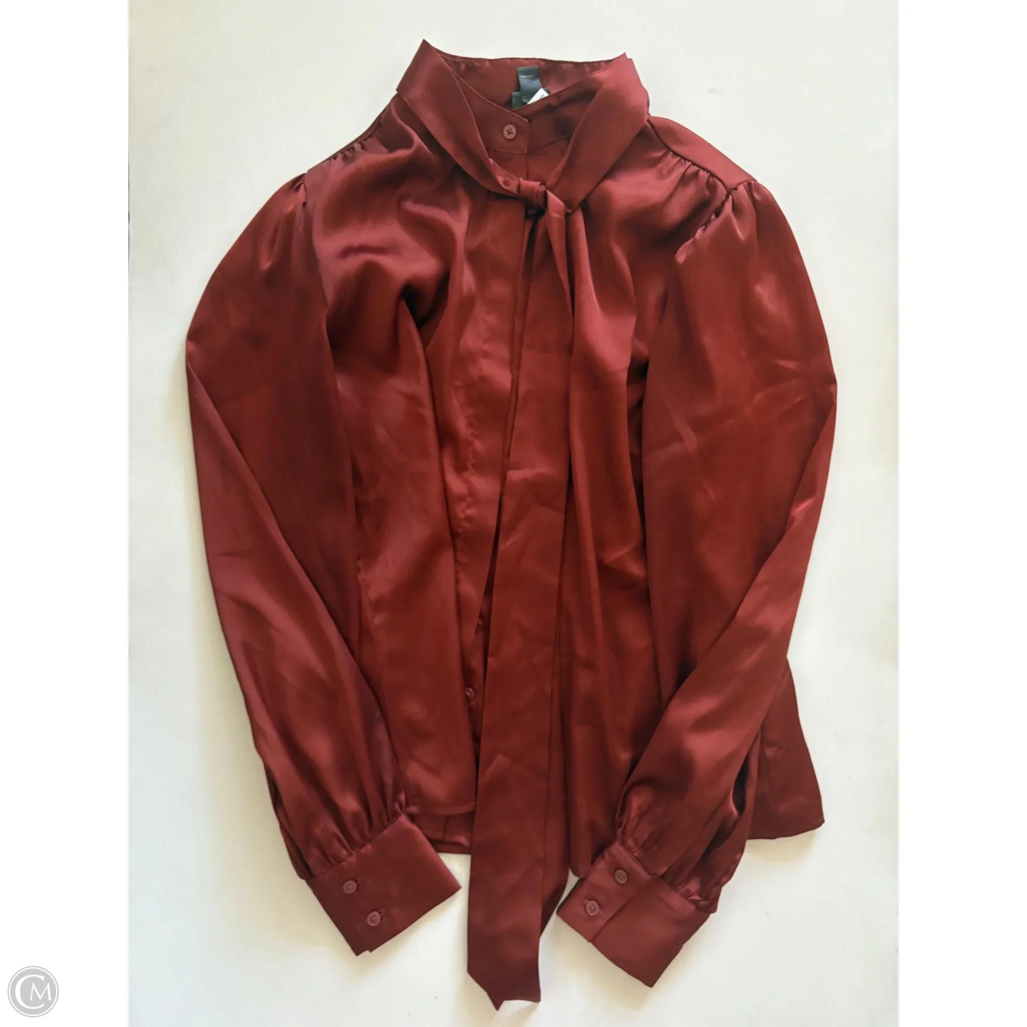 Blouse Long Sleeve By Worthington In Brown, Size: S - Image 1