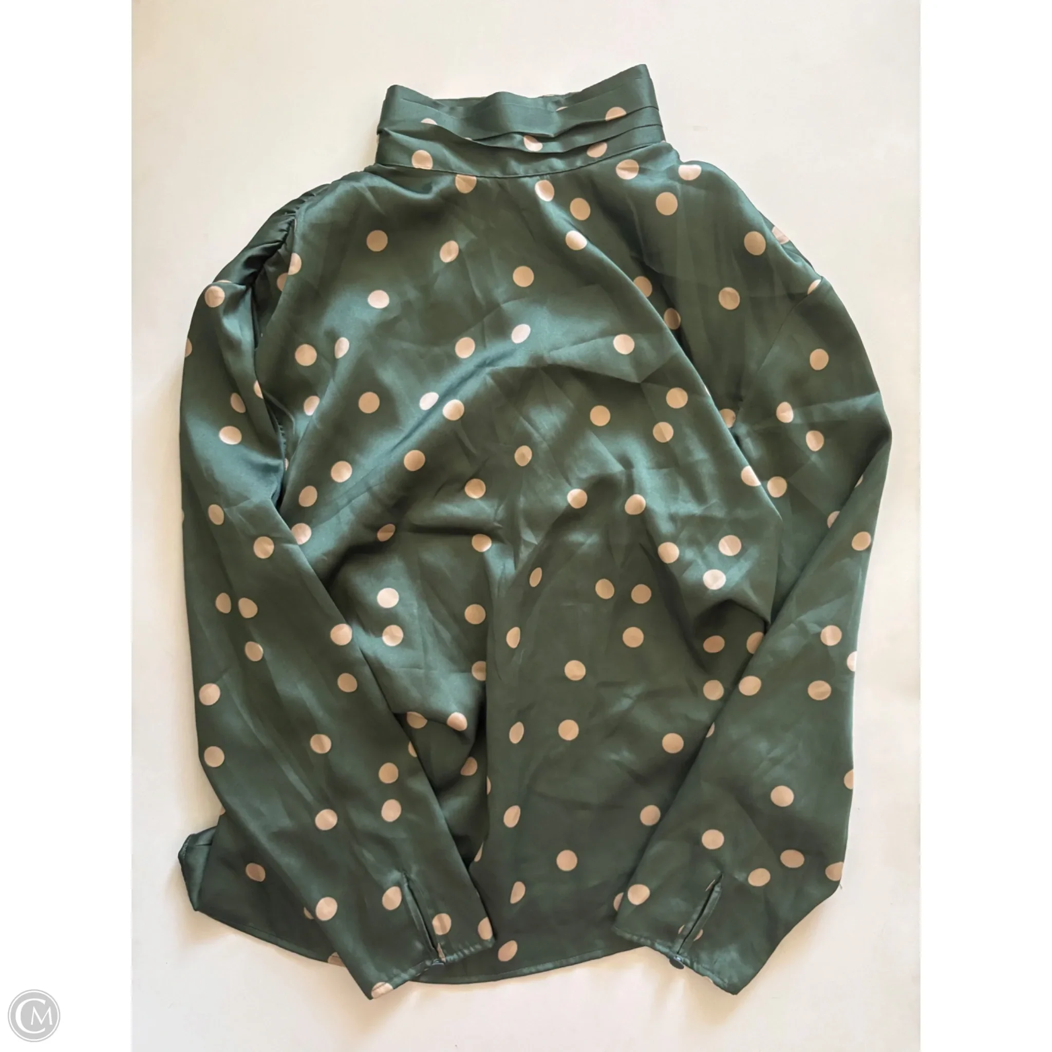 Blouse Long Sleeve By Zara In Polkadot Pattern, Size: M - Image 1