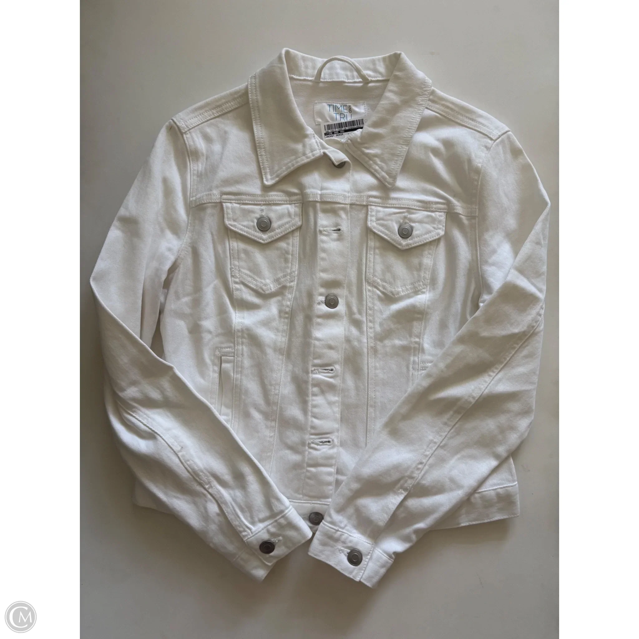 Jacket Denim By Time And Tru In White, Size: S - Image 1