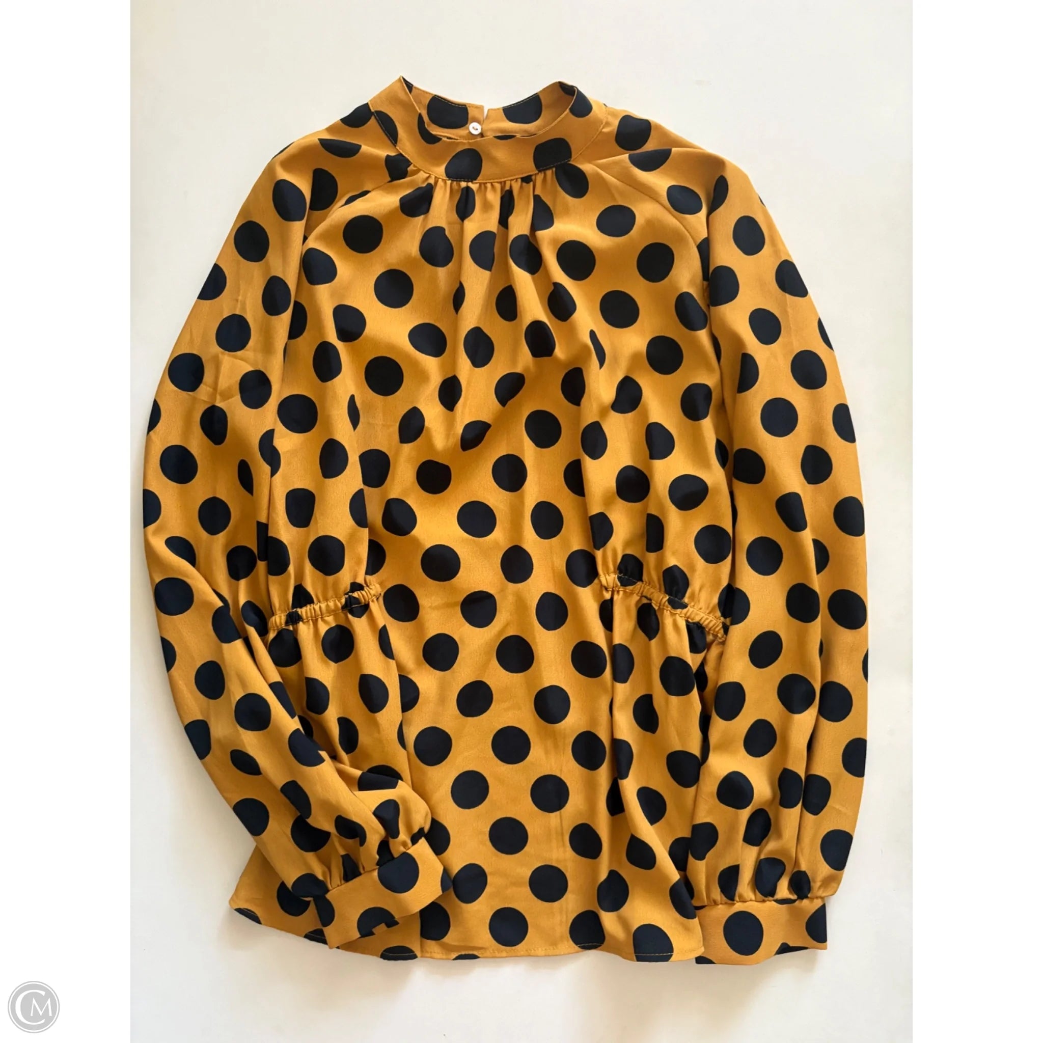 Blouse Long Sleeve By Zara In Polkadot Pattern, Size: S - Image 1