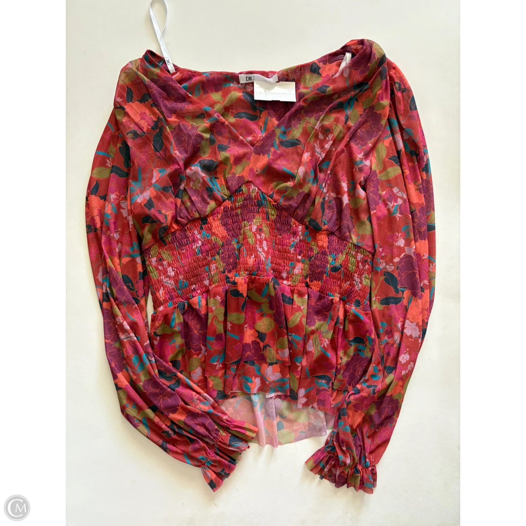 Blouse Long Sleeve By Dr2 In Floral Print, Size: M - Image 1