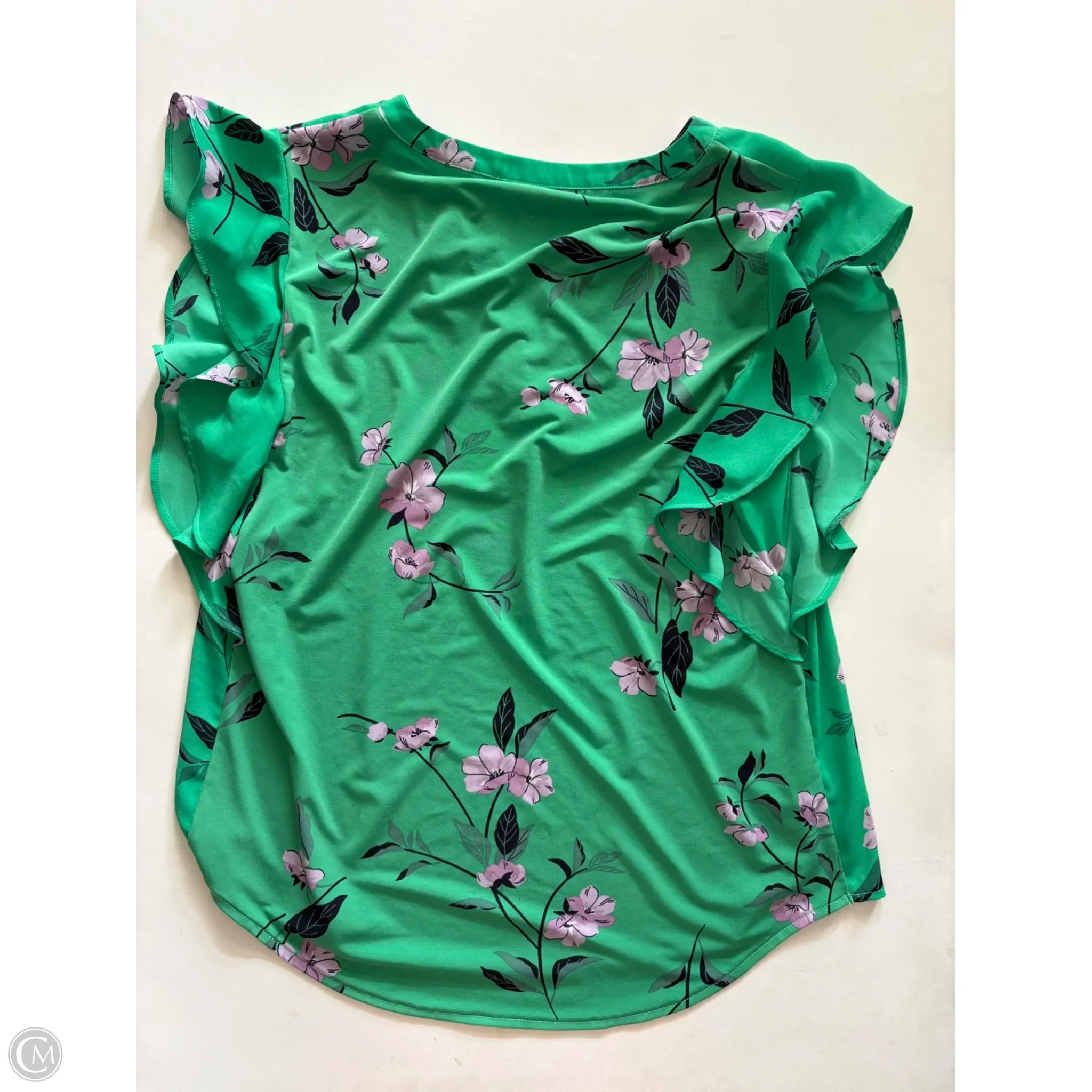 Blouse Short Sleeve By Ann Taylor In Green, Size: S - Image 2
