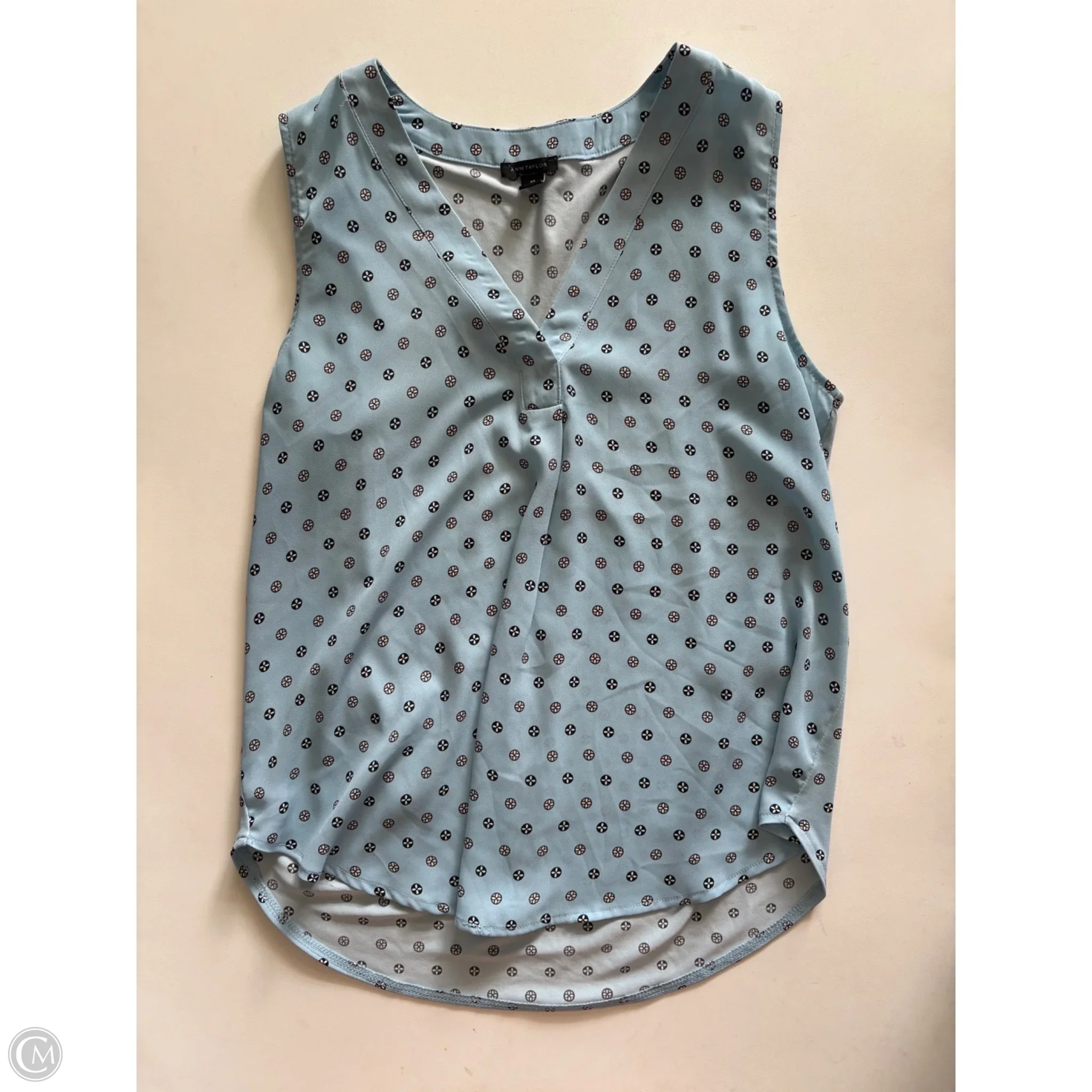 Blouse Sleeveless By Ann Taylor In Blue, Size: Xs - Image 1