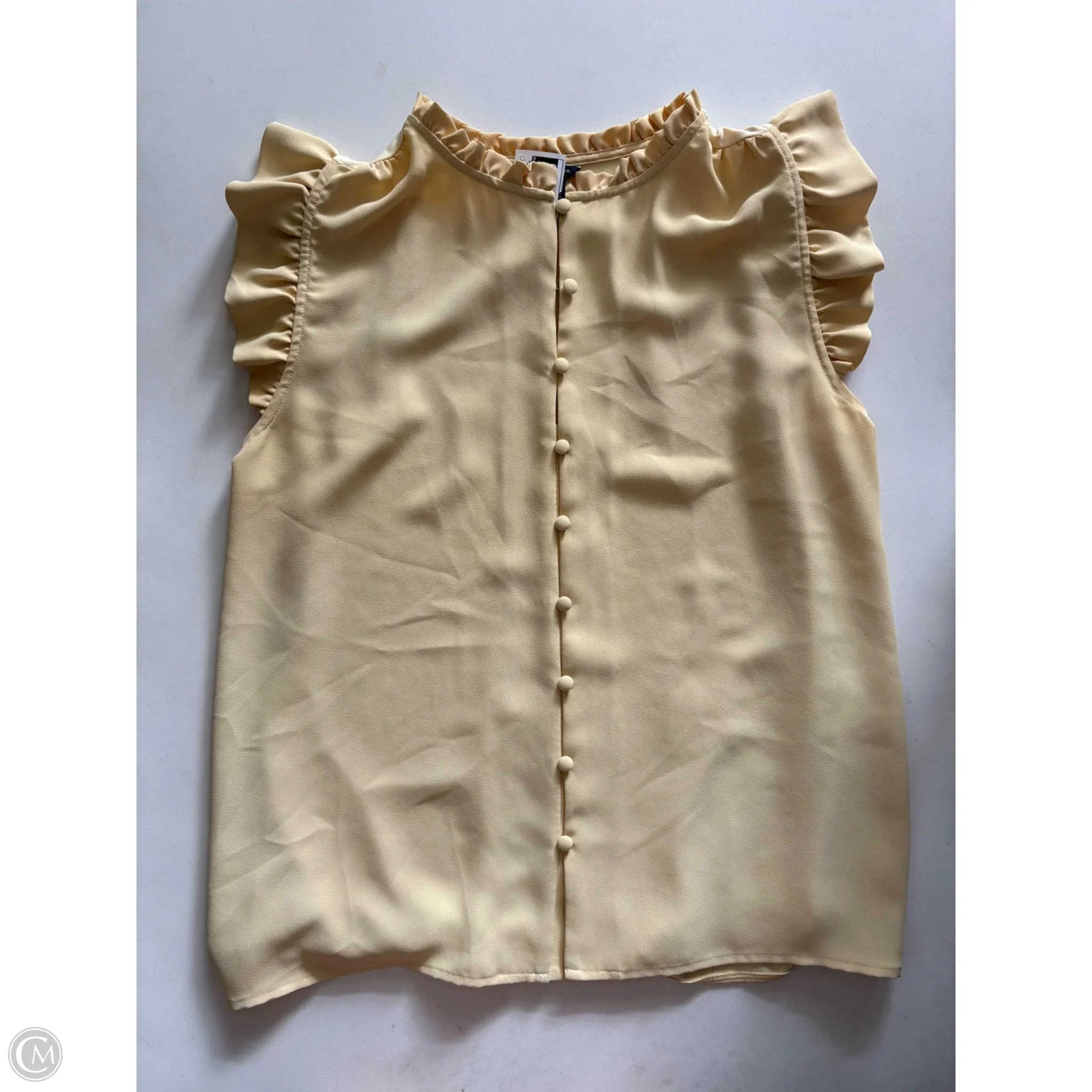 Blouse Sleeveless By Ann Taylor In Yellow, Size: S - Image 1