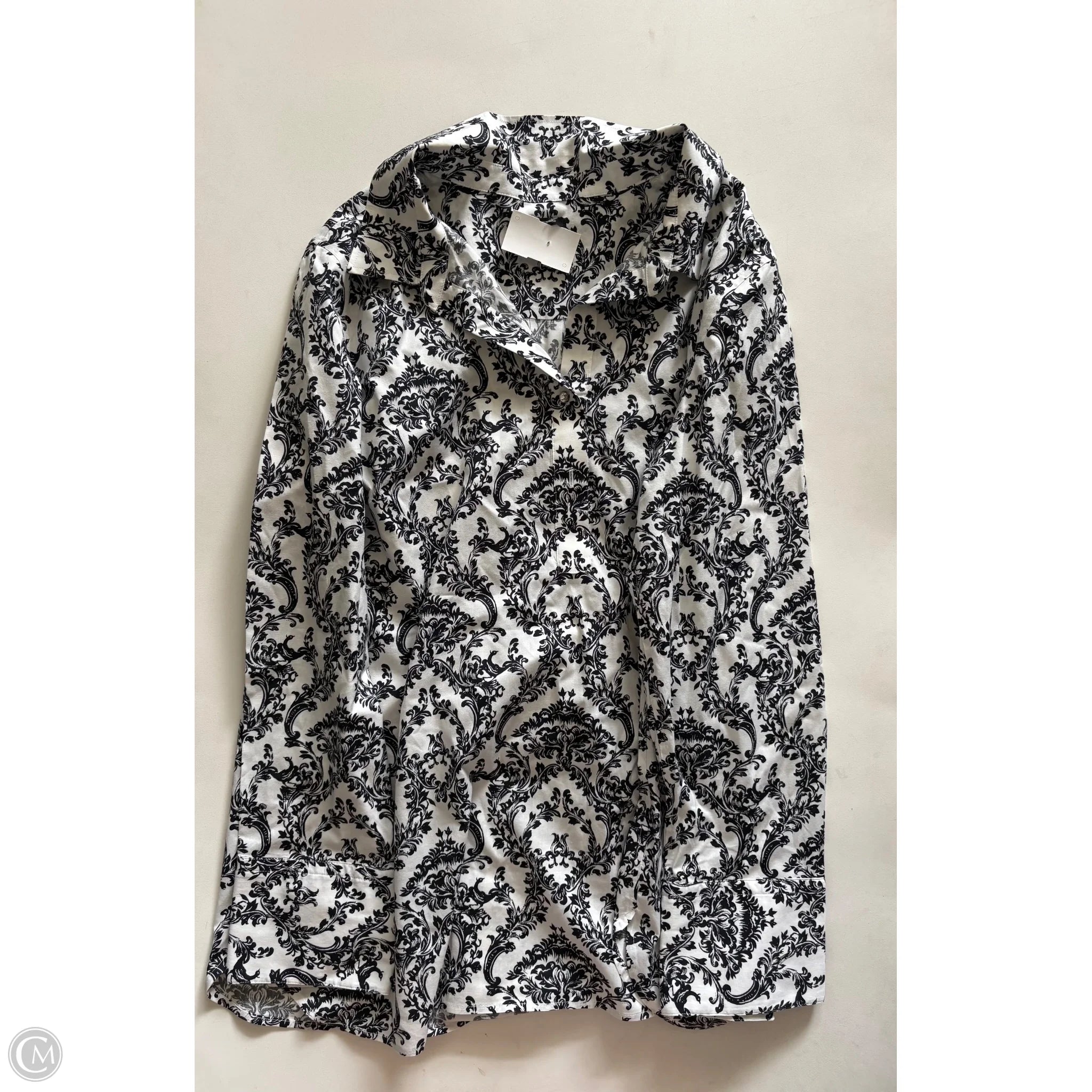Top Long Sleeve By Talbots In Black & White, Size: 16 - Image 1