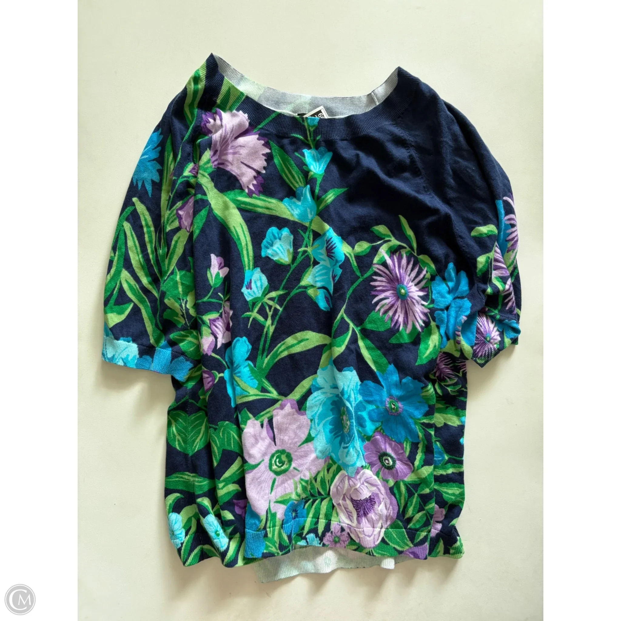 Sweater By Talbots In Floral Print, Size: Xl - Image 1
