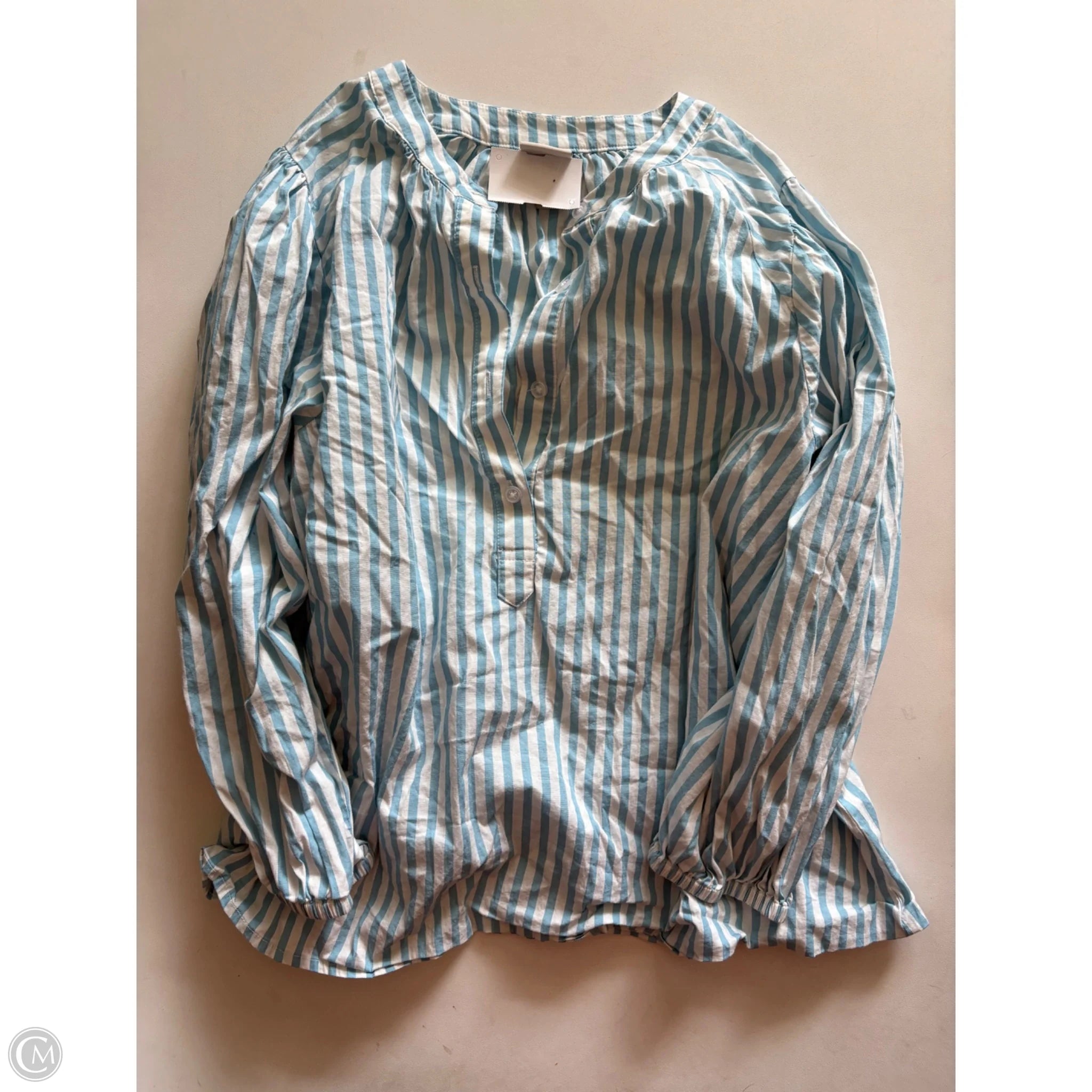 Top Long Sleeve By A New Day In Striped Pattern, Size: M - Image 1