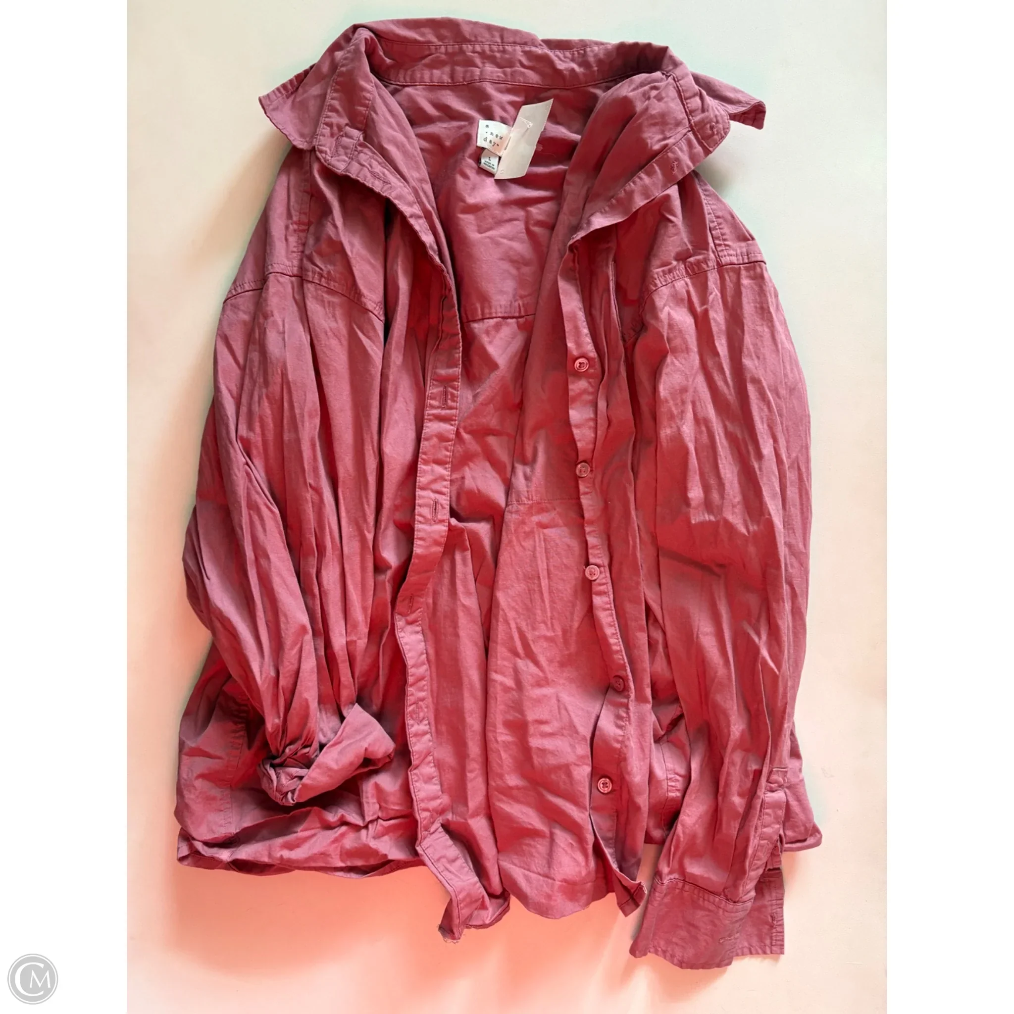 Top Long Sleeve By A New Day In Pink, Size: L - Image 1