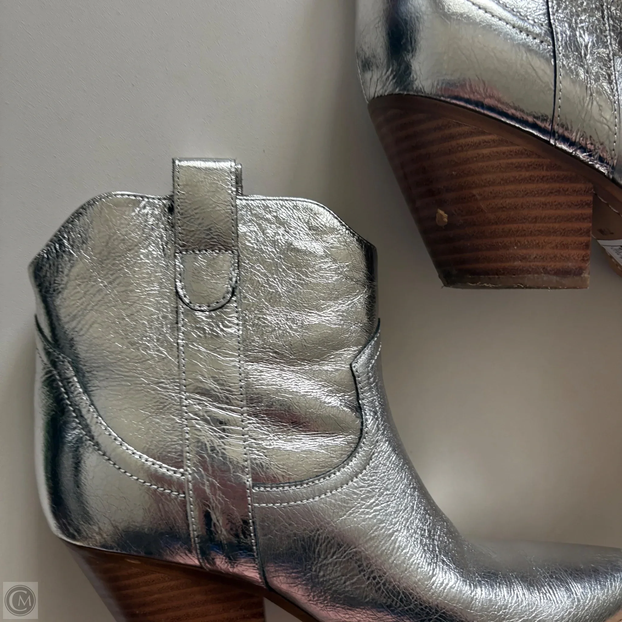 Boots Ankle Heels By Marc Fisher In Silver, Size: 7.5 - Image 3