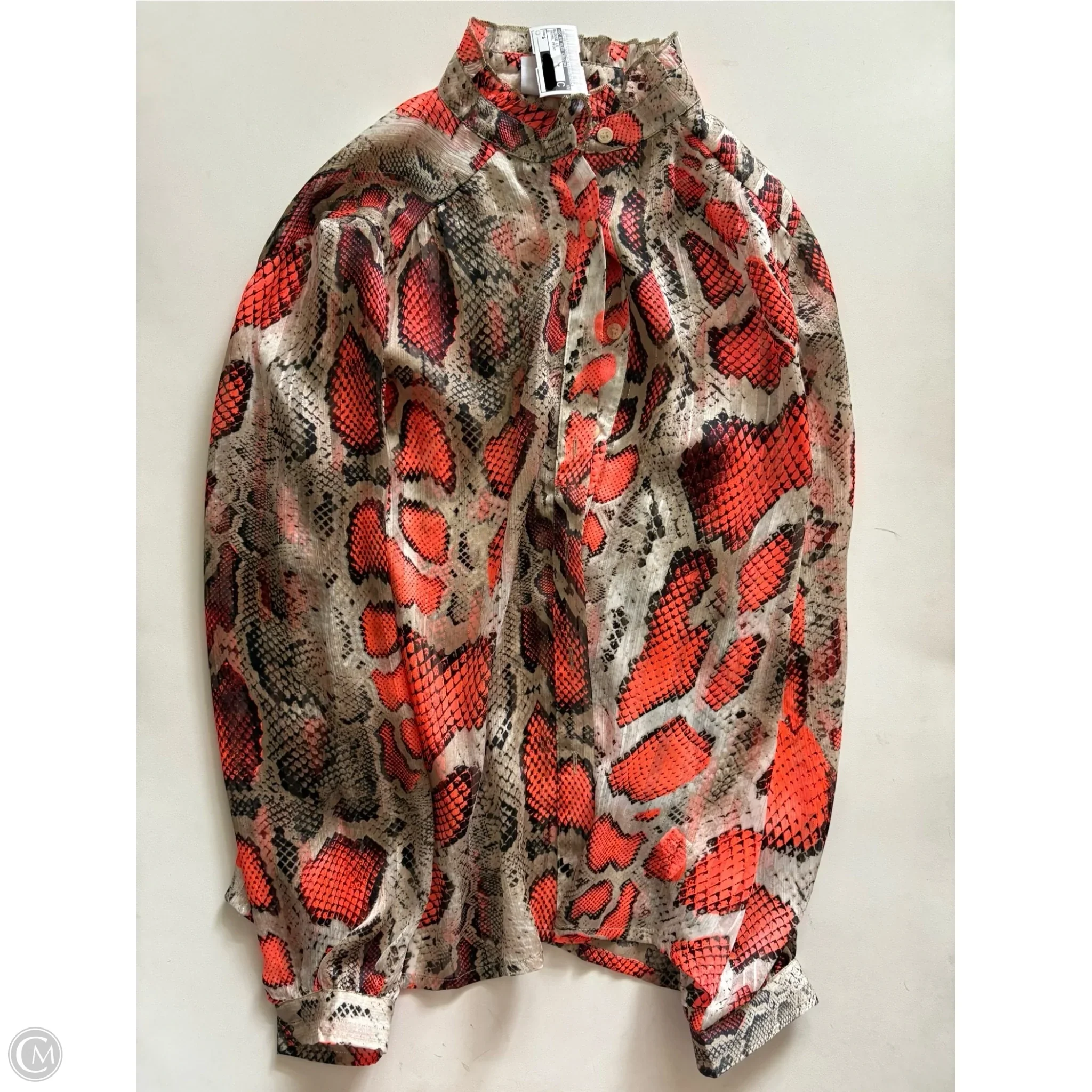 Blouse Long Sleeve By Oc By Oleg Cassini In Animal Print, Size: S - Image 1