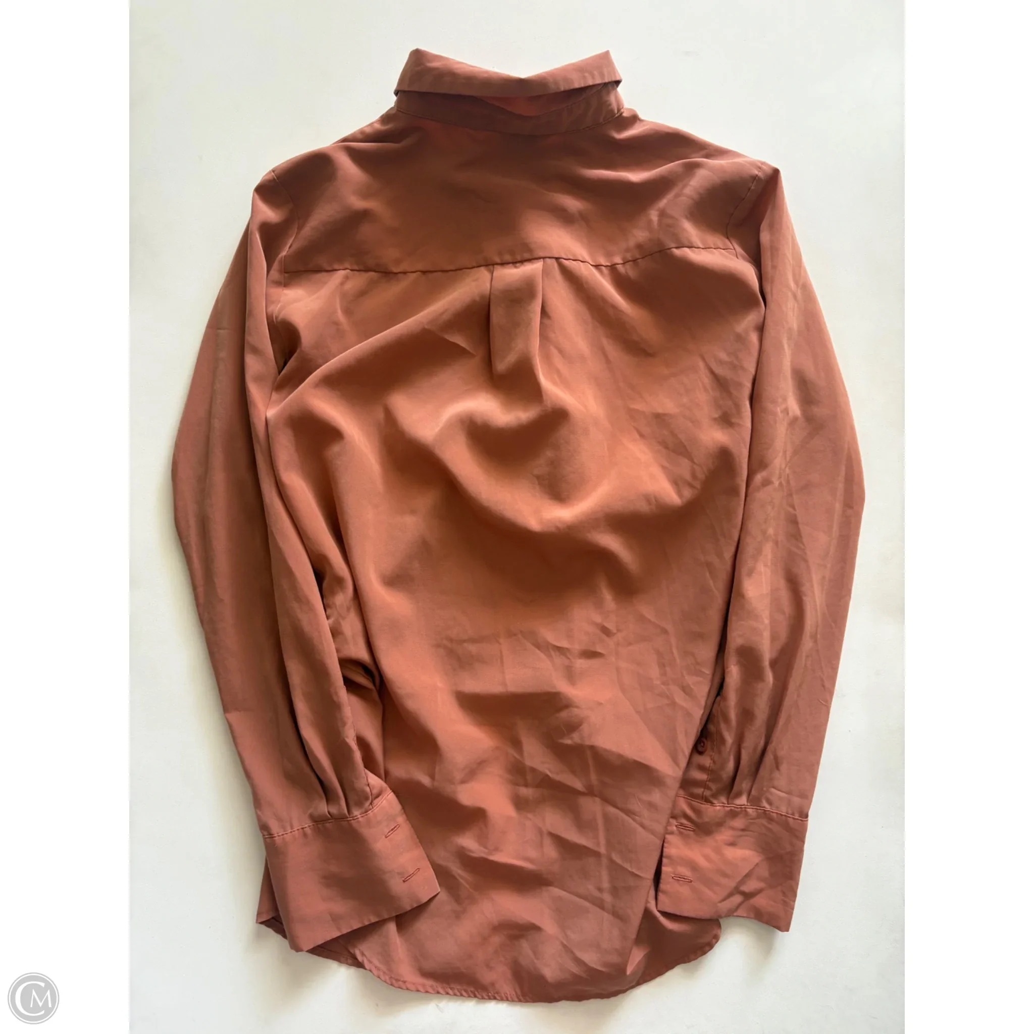 Blouse Long Sleeve By Nine West Apparel In Brown, Size: Xs - Image 2