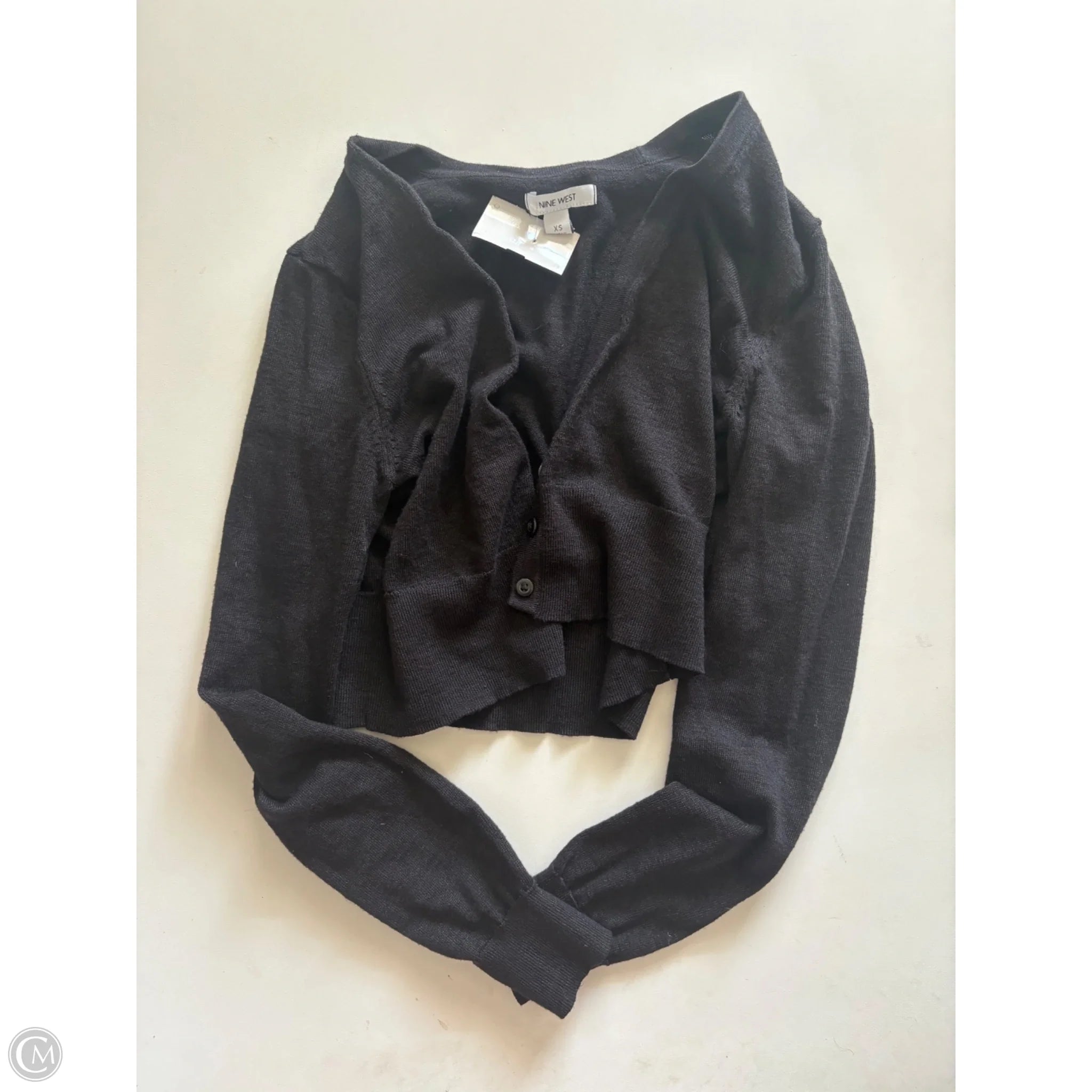 Sweater Cardigan By Nine West Apparel In Black, Size: Xs - Image 1