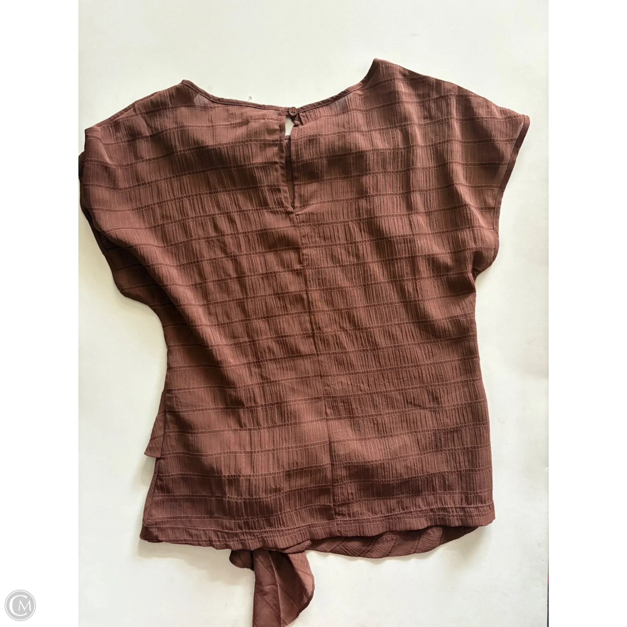 Blouse Short Sleeve By Max Studio In Brown, Size: S - Image 2