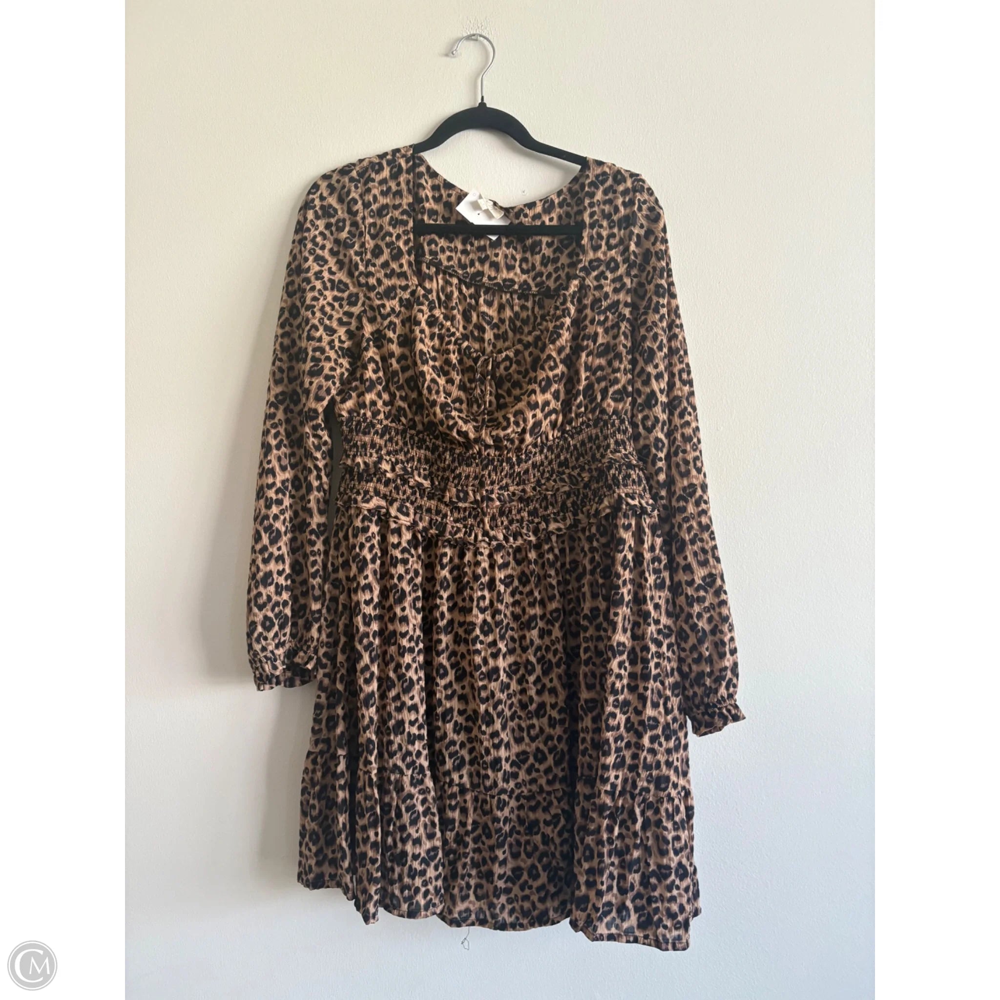 Dress Casual Midi By Oddi In Animal Print, Size: L - Image 1