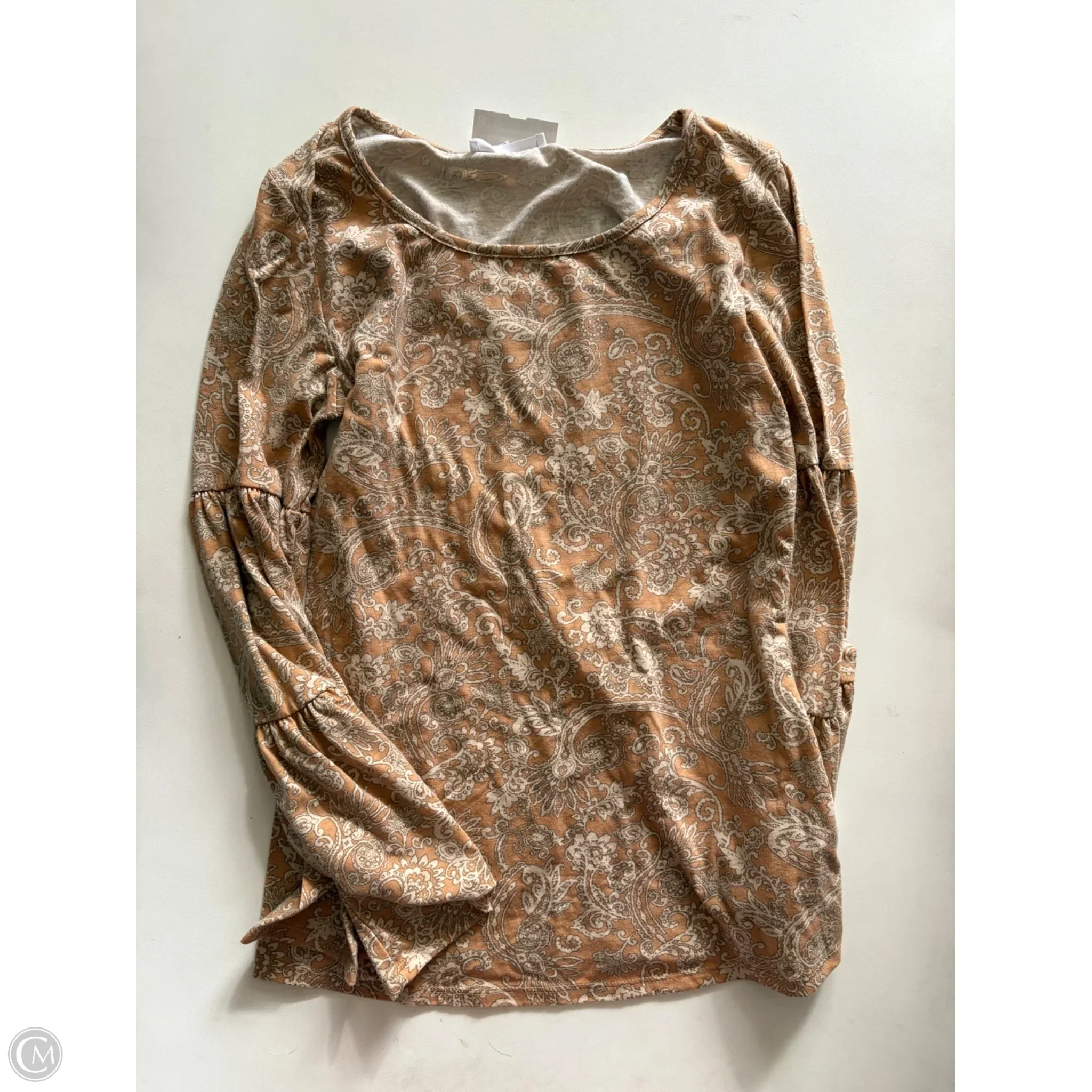 Top Long Sleeve By Ces Femme In Brown, Size: M - Image 1