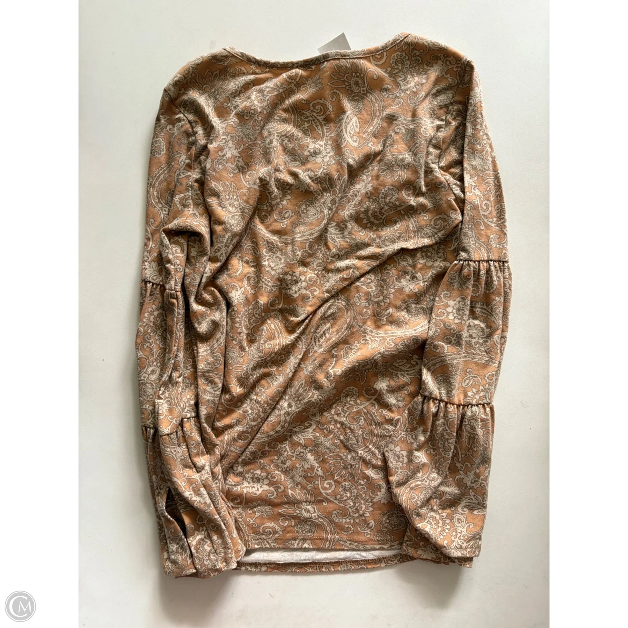 Top Long Sleeve By Ces Femme In Brown, Size: M - Image 2
