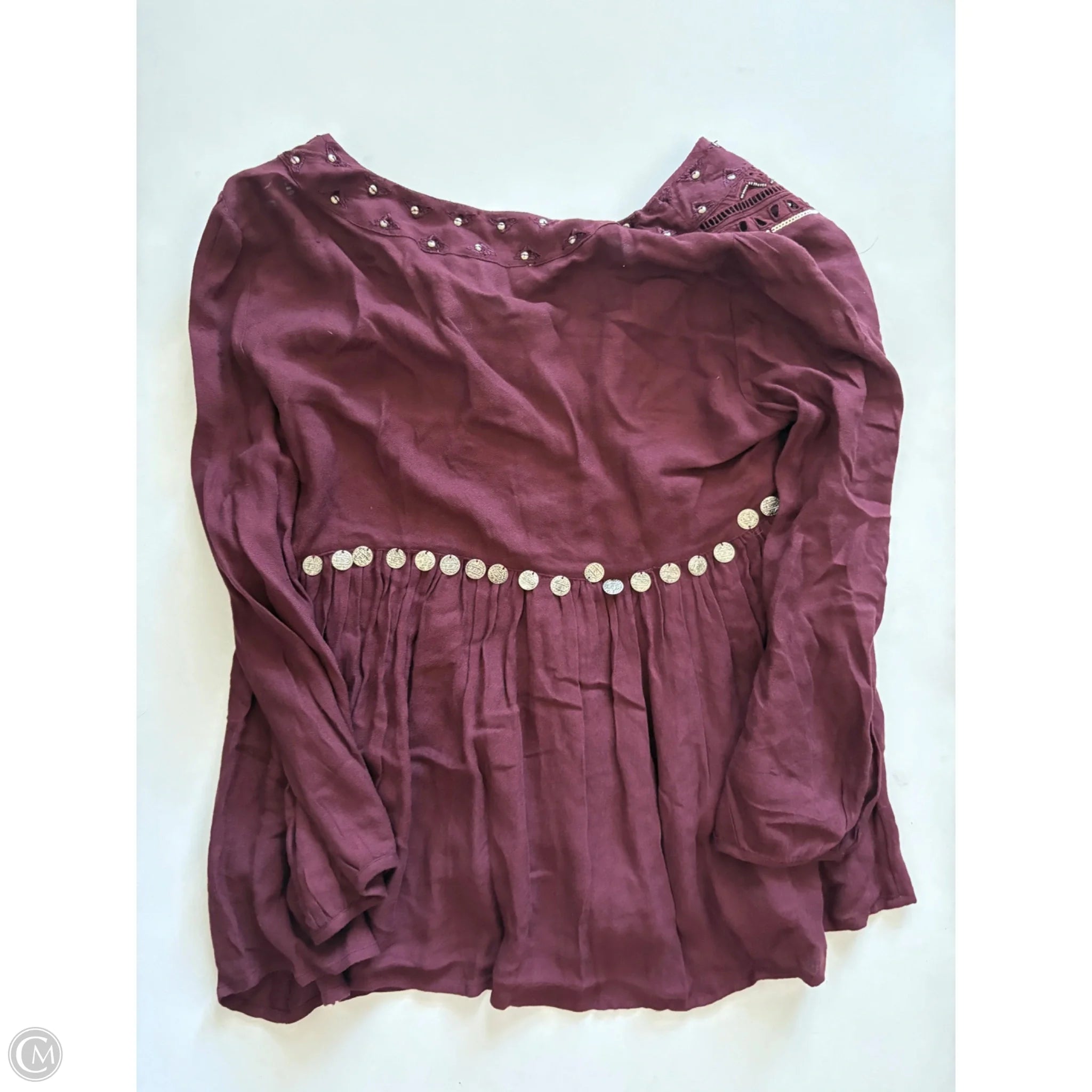 Top Long Sleeve By Abercrombie And Fitch In Maroon, Size: M - Image 2