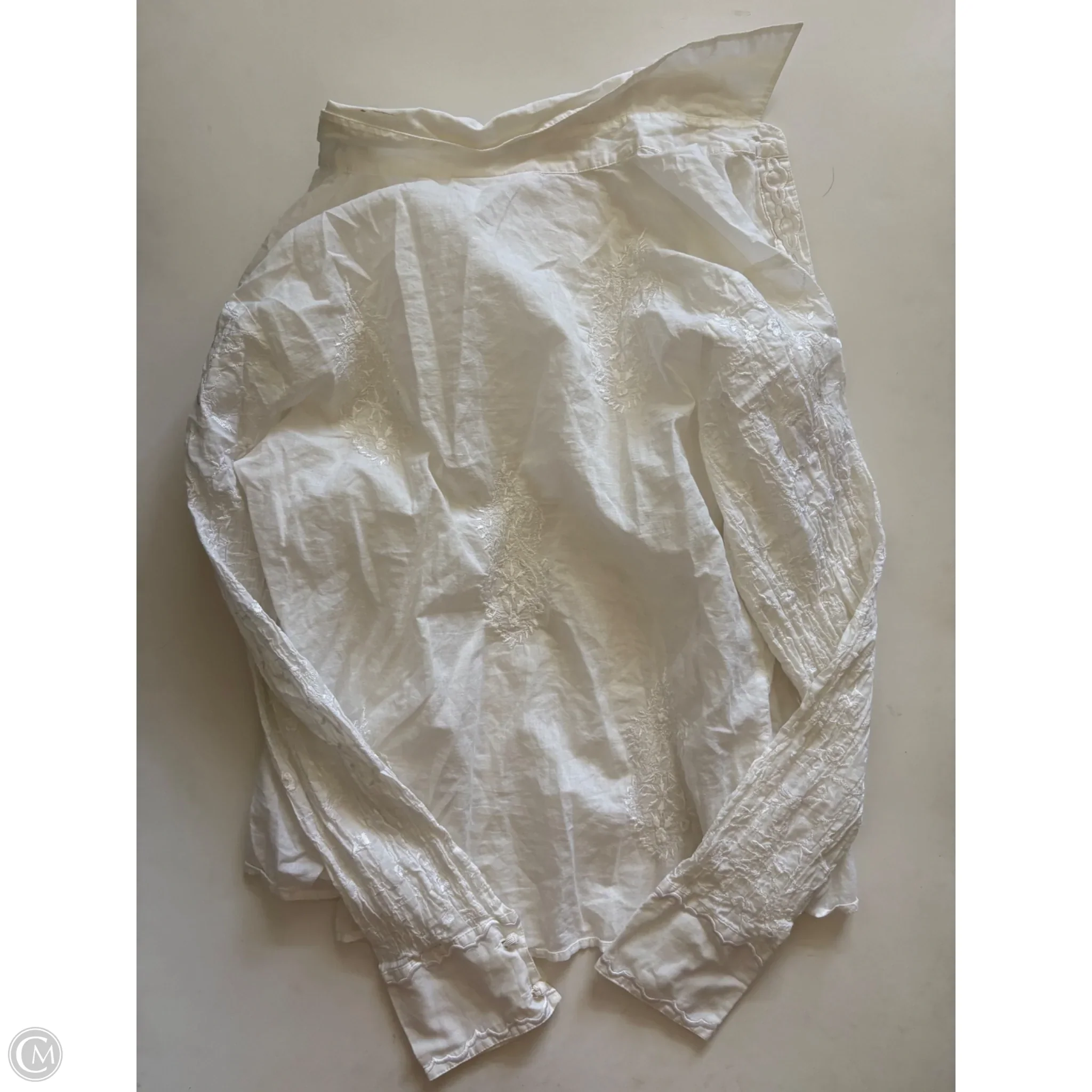 Top Long Sleeve By White House Black Market In Cream, Size: M - Image 2