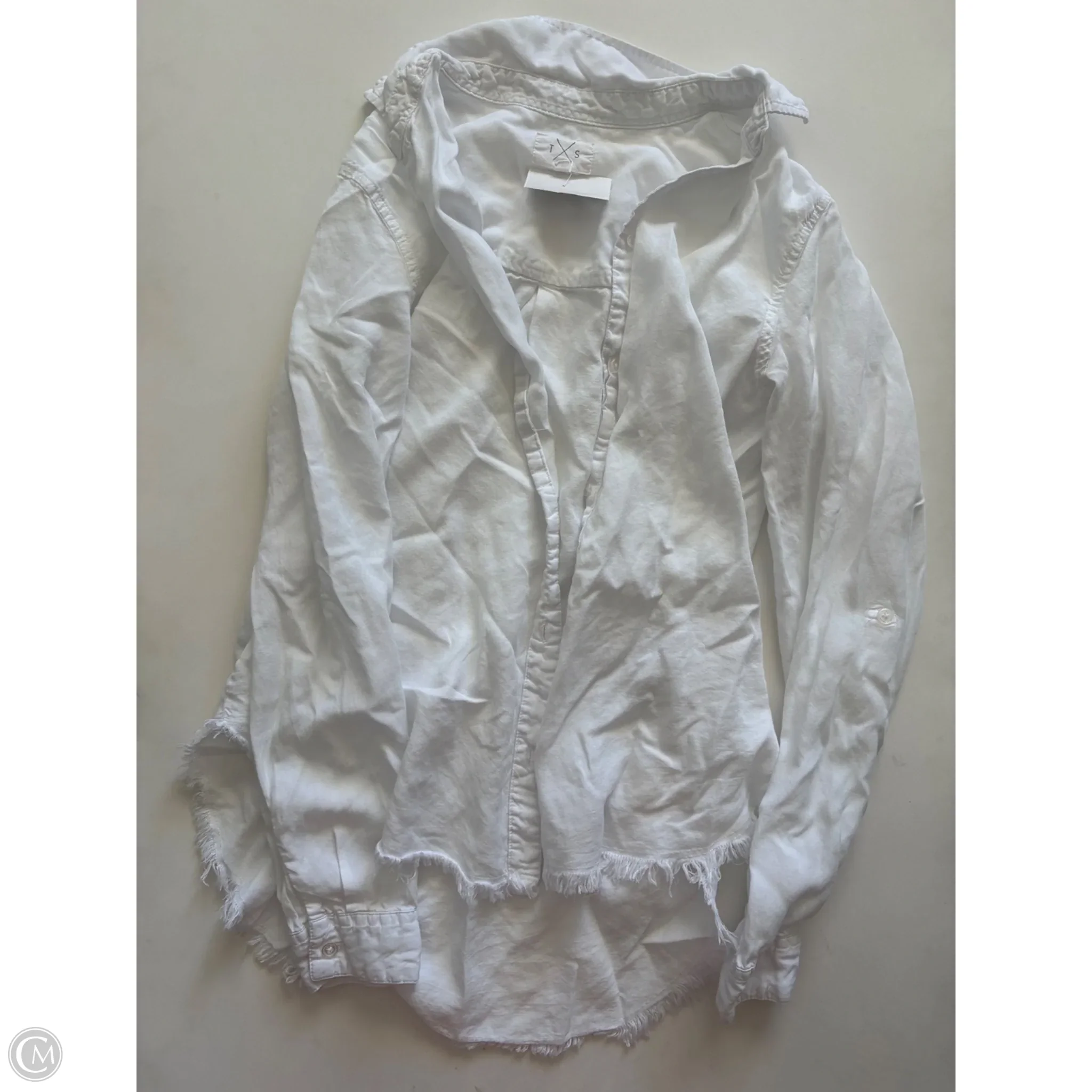 Top Long Sleeve By T & S  In White, Size: S - Image 1