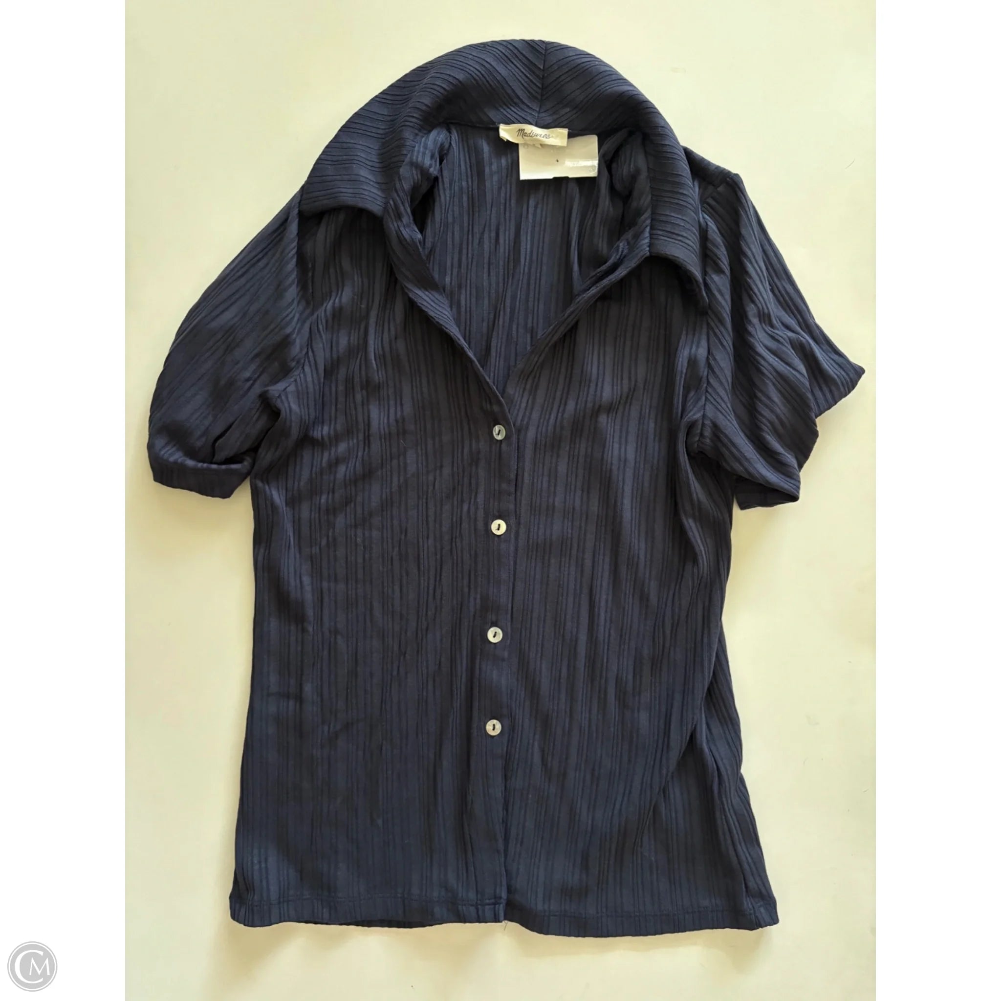 Top Short Sleeve By Madewell In Navy, Size: M - Image 1