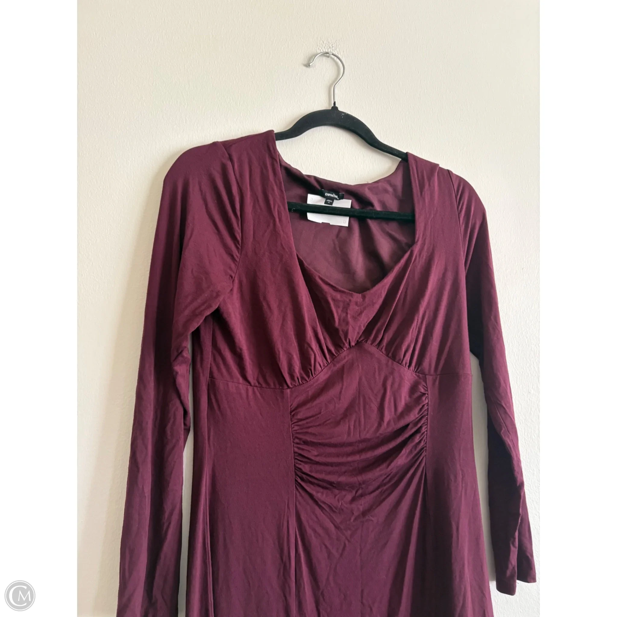 Dress Casual Maxi By Express In Maroon, Size: M - Image 3