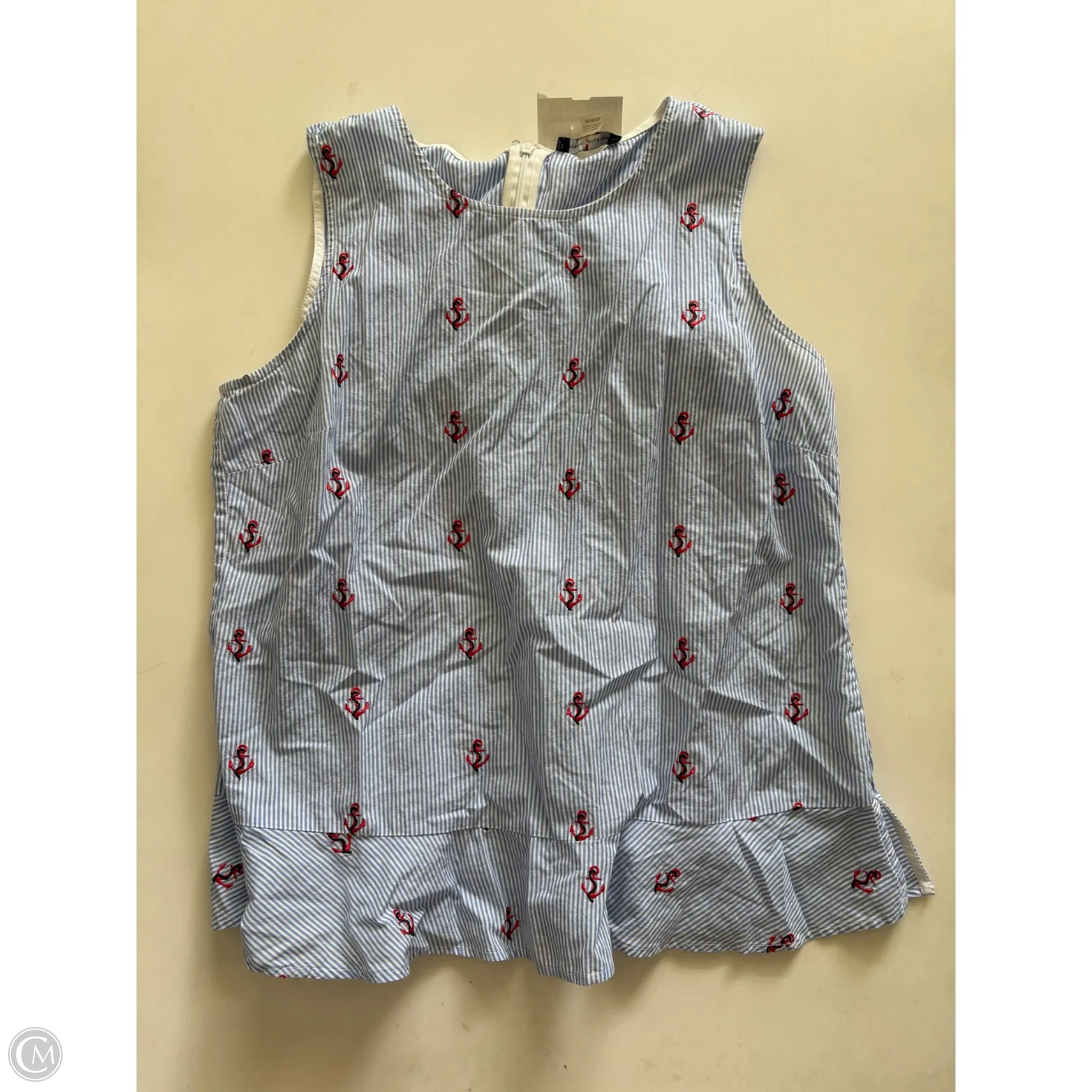 Top Sleeveless By Tommy Hilfiger In Striped Pattern, Size: M
