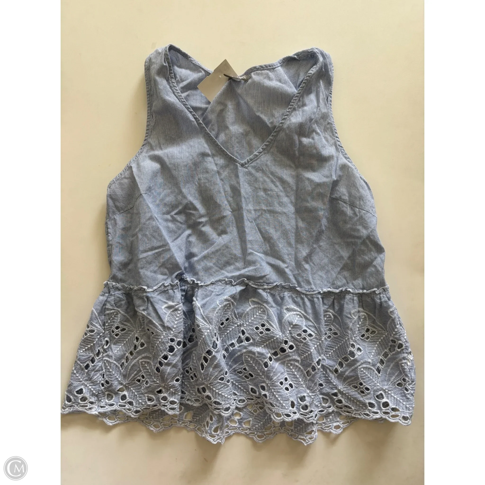 Top Sleeveless By Falls Creek In Striped Pattern, Size: M