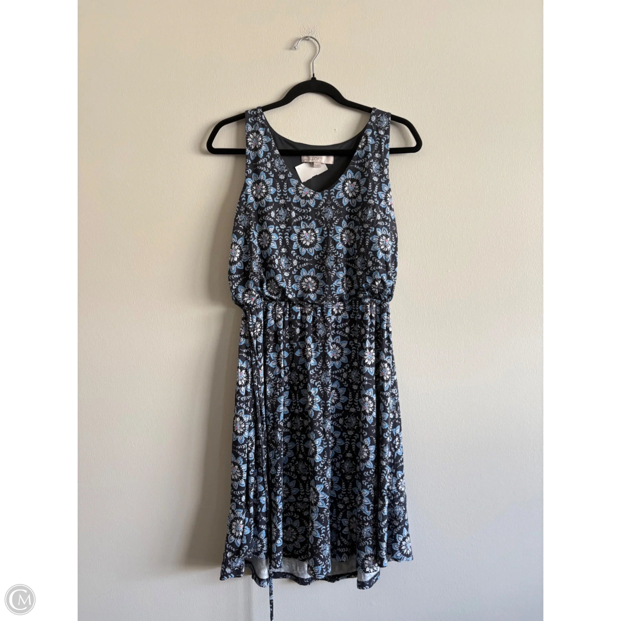 Dress Casual Midi By Loft In Blue & Grey, Size: S - Image 1