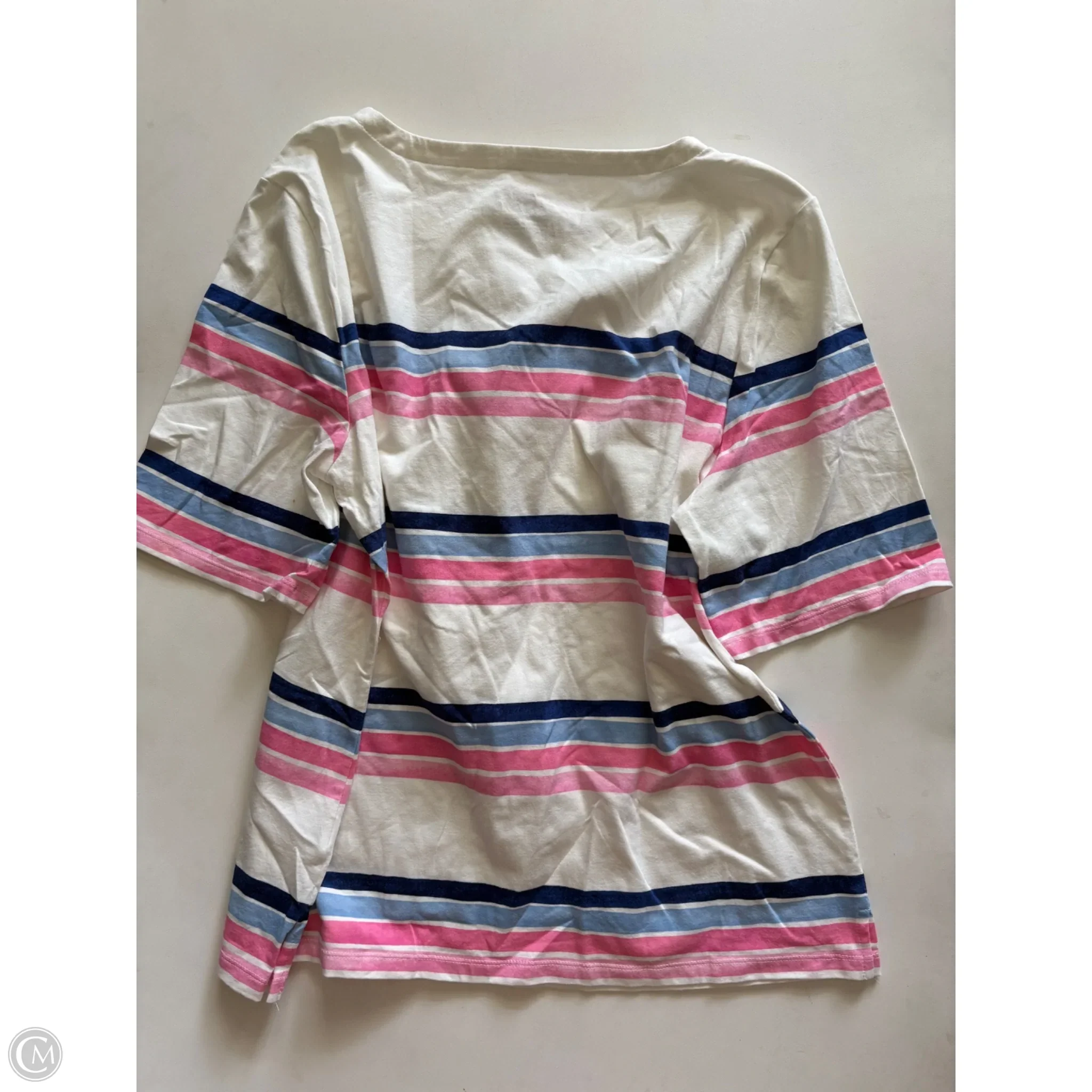 Top Short Sleeve By Talbots In Striped Pattern, Size: Xl - Image 2