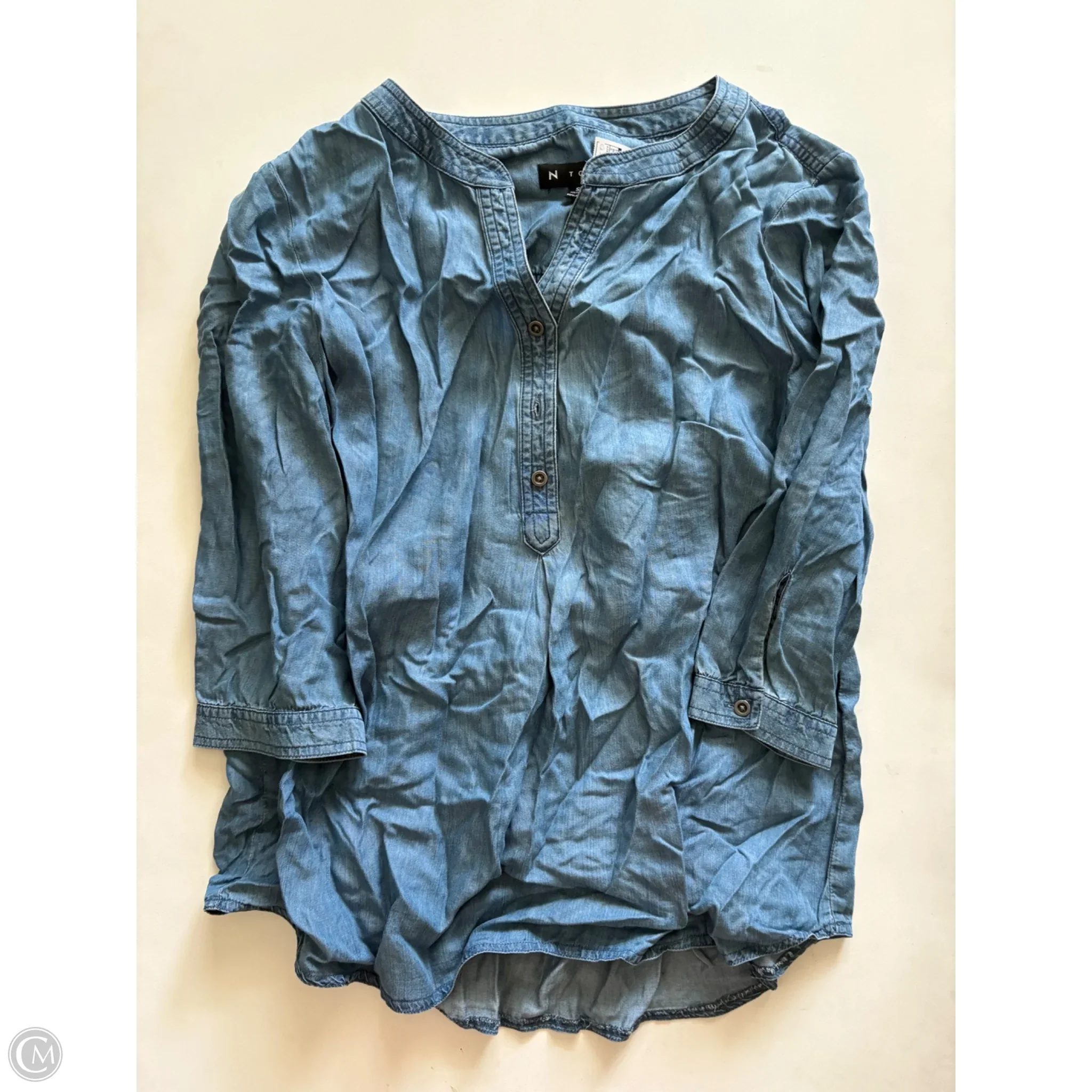 Top Long Sleeve By N Touch In Blue, Size: S - Image 1