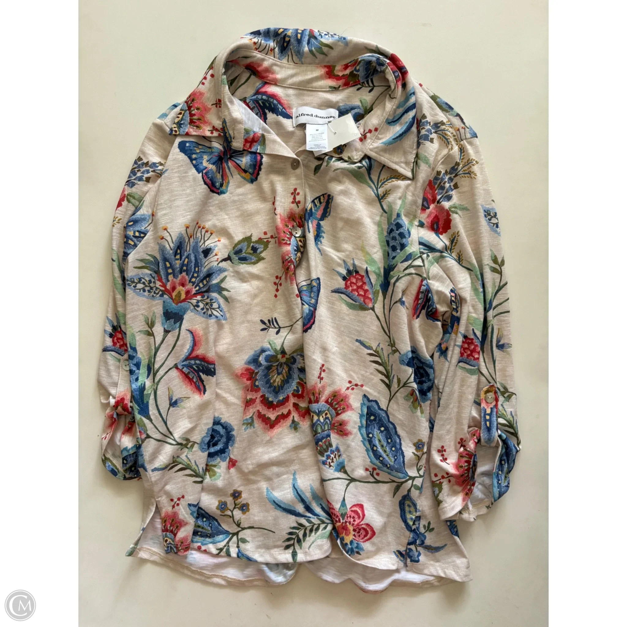 Top Long Sleeve By Alfred Dunner In Floral Print, Size: M - Image 1