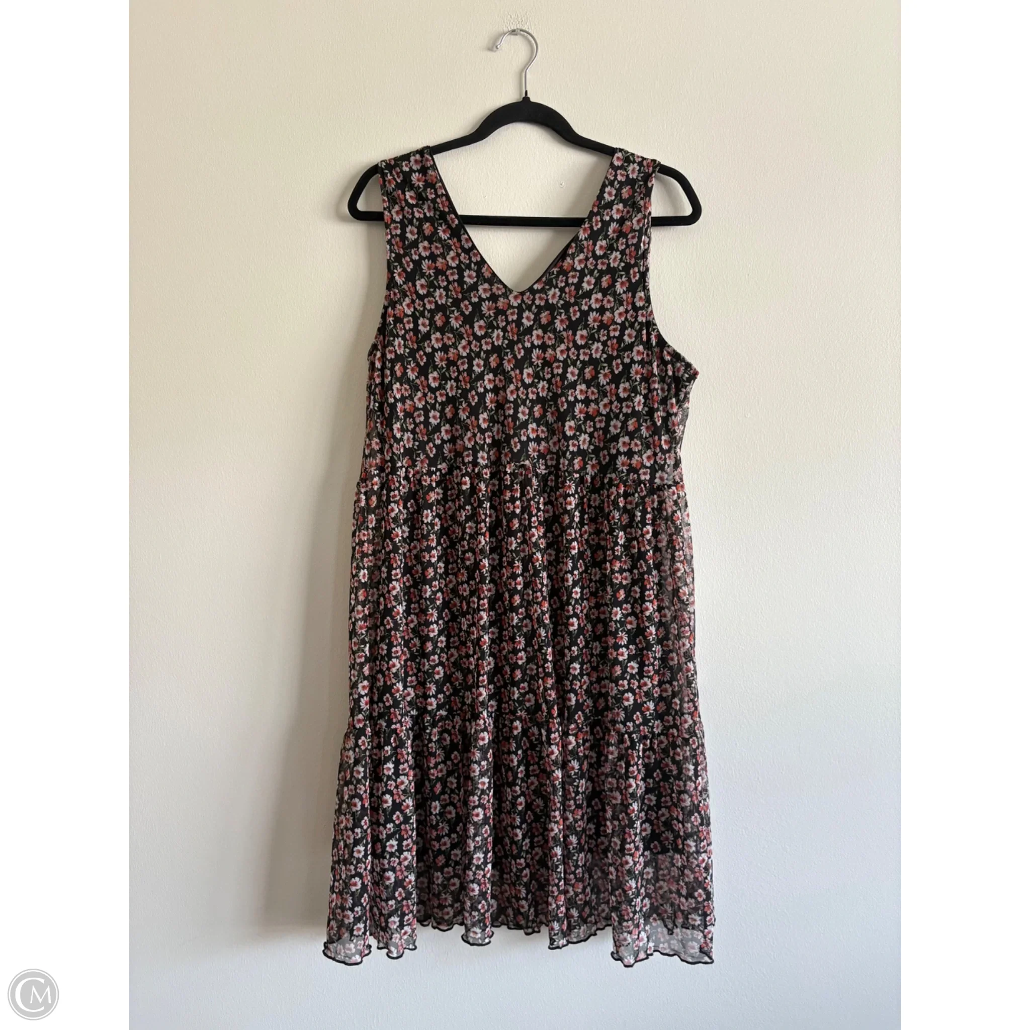Dress Casual Midi By Vibe In Floral Print, Size: 2x - Image 1