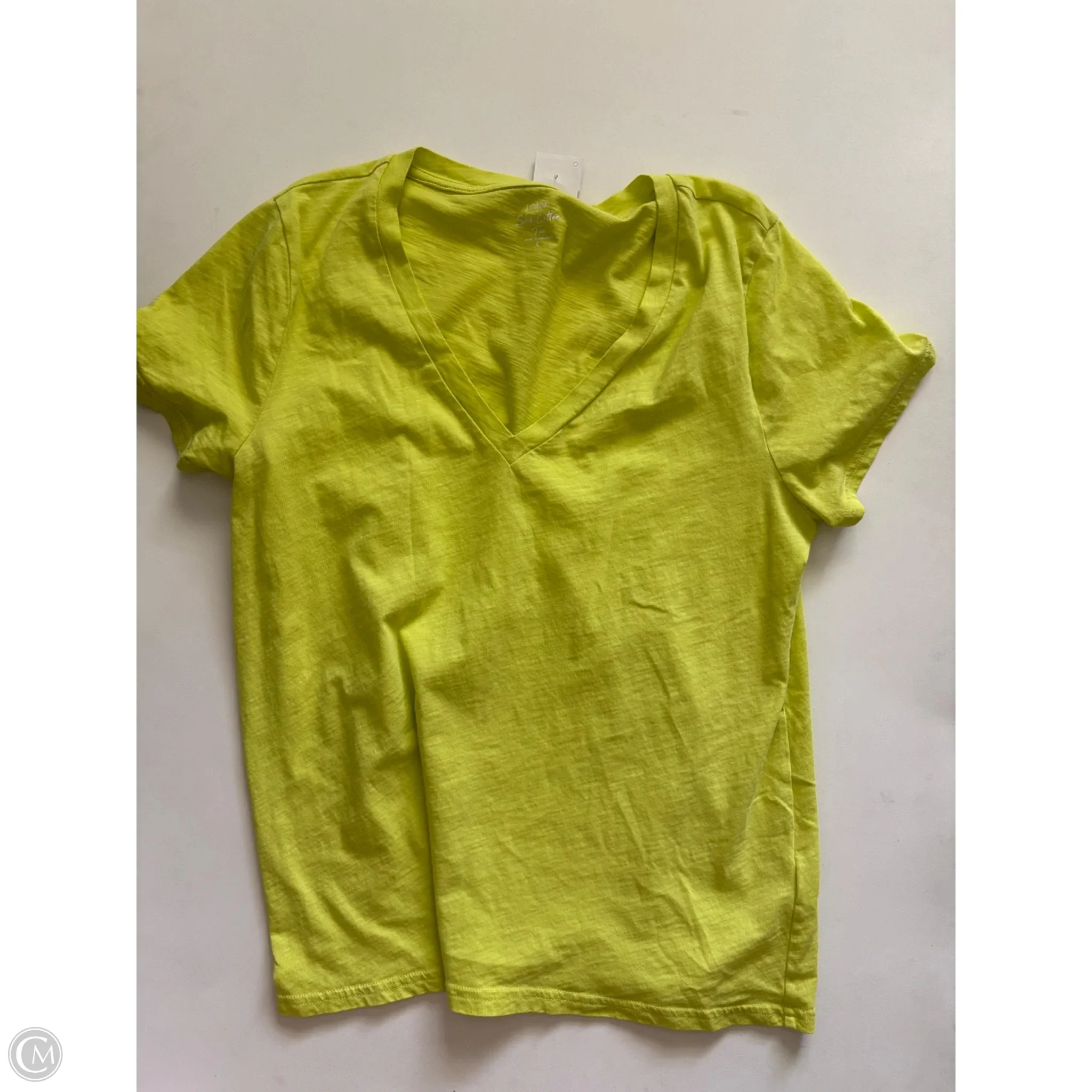 Top Short Sleeve Basic By J. Crew In Yellow, Size: L - Image 1