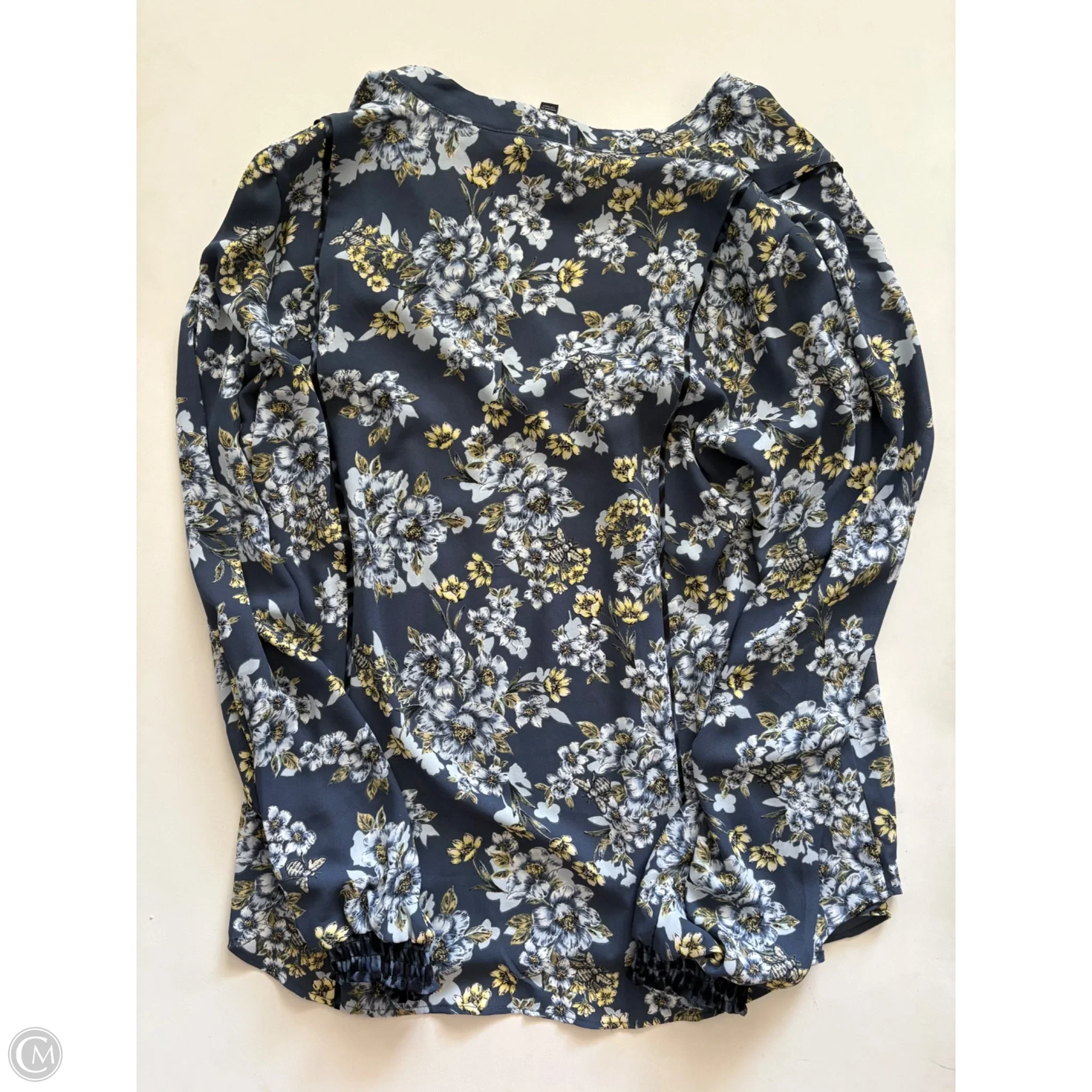 Blouse Long Sleeve By White House Black Market In Floral Print, Size: 8 - Image 2