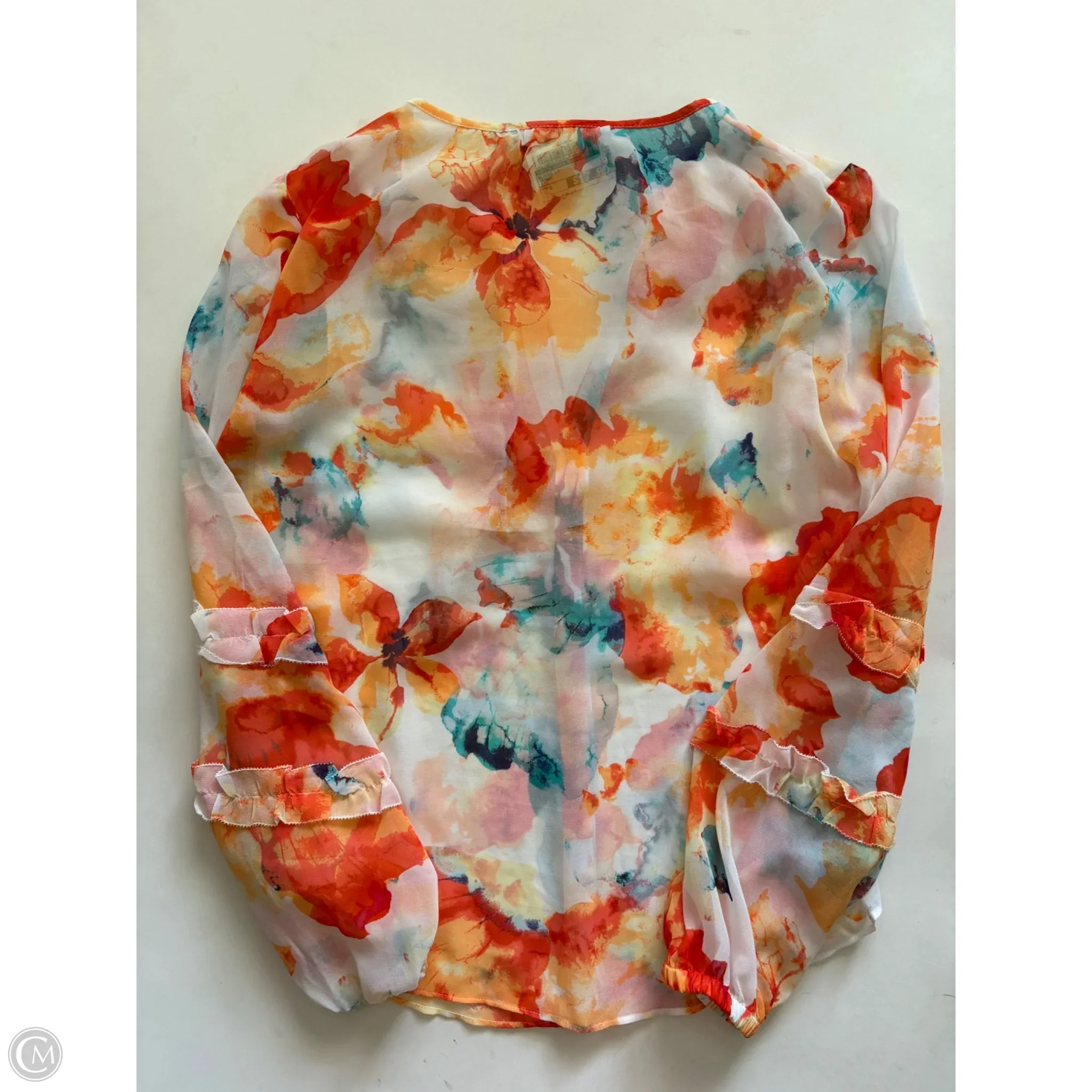 Blouse Long Sleeve By White House Black Market In Orange, Size: S - Image 2