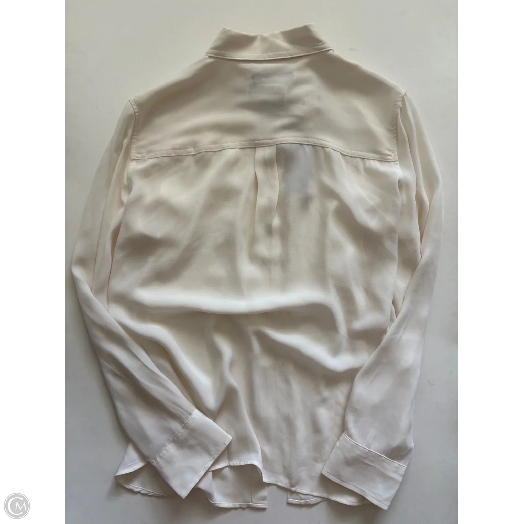 Blouse Long Sleeve By Banana Republic In Cream, Size: M - Image 2