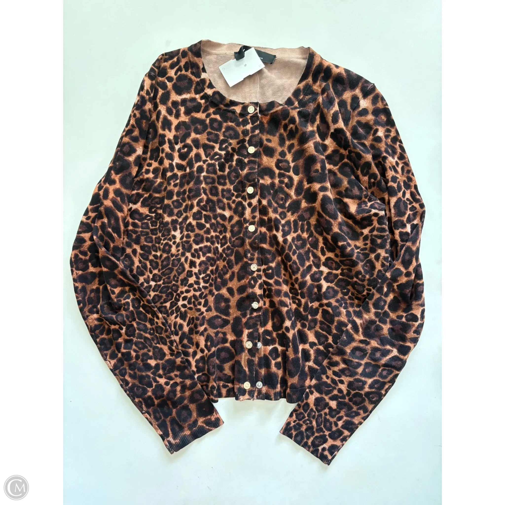 Sweater Cardigan By White House Black Market In Animal Print, Size: M - Image 1