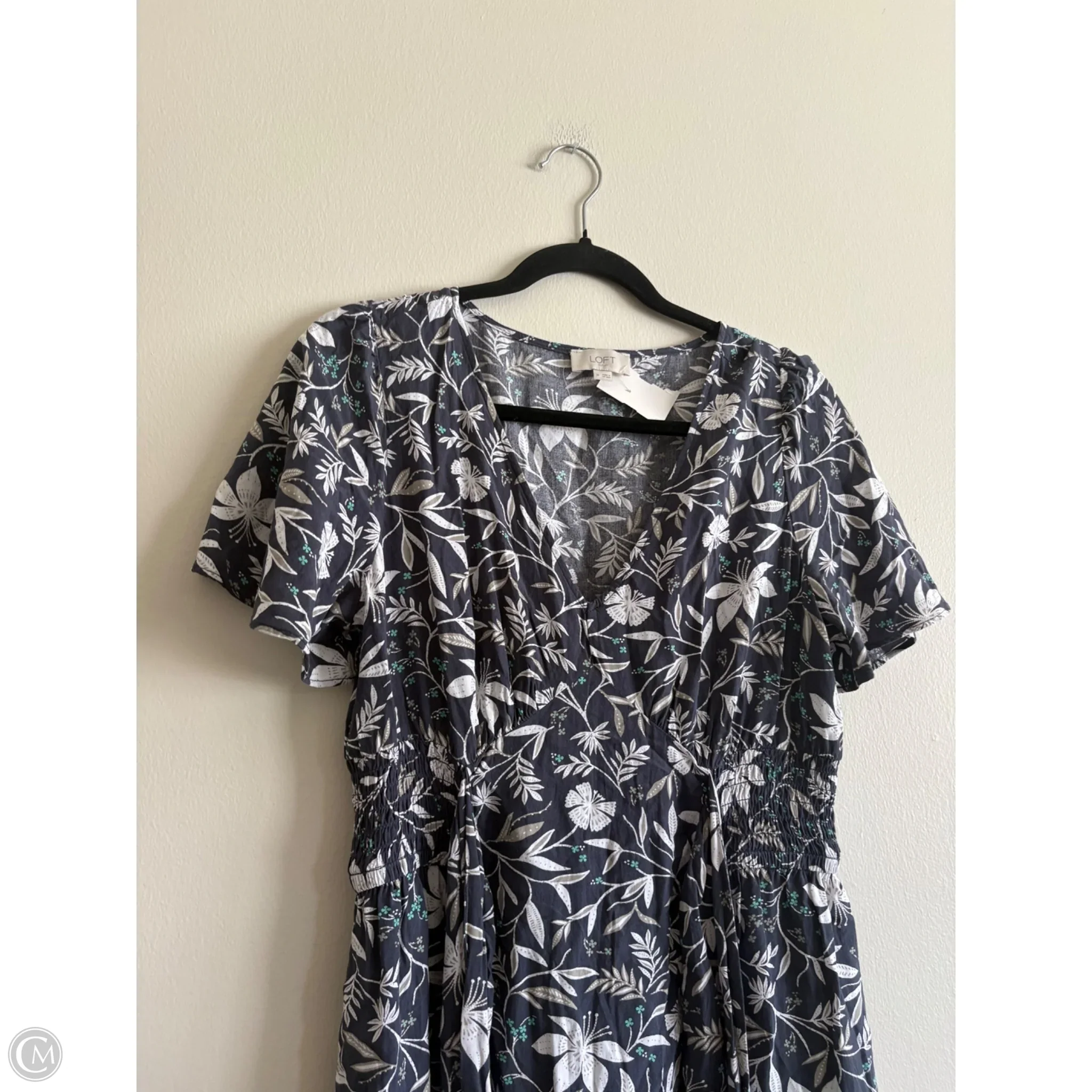 Dress Casual Midi By Loft In Grey & White, Size: M - Image 3