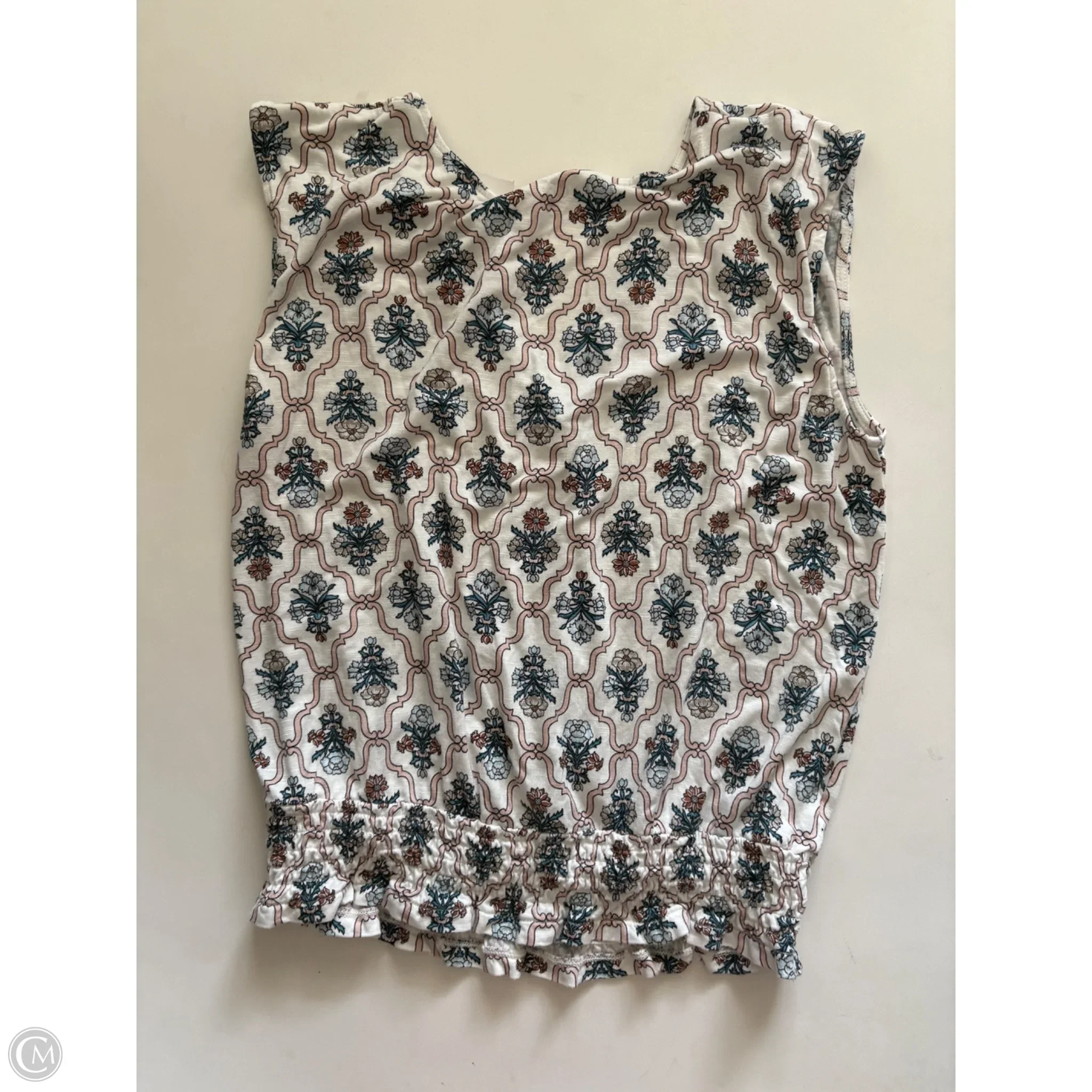 Top Sleeveless By Loft In Blue & Cream, Size: M - Image 2
