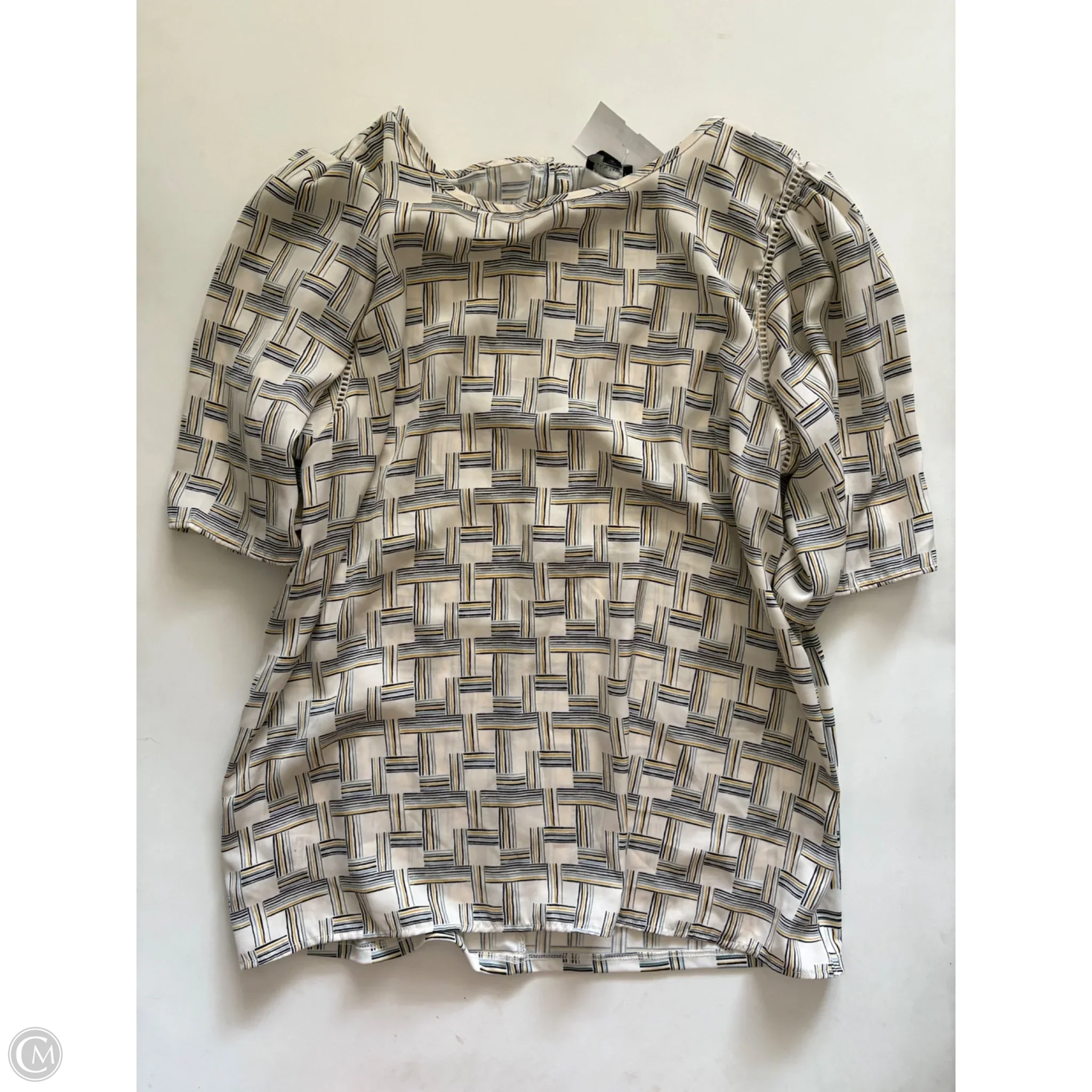 Blouse Short Sleeve By Ann Taylor In Multi-colored, Size: M