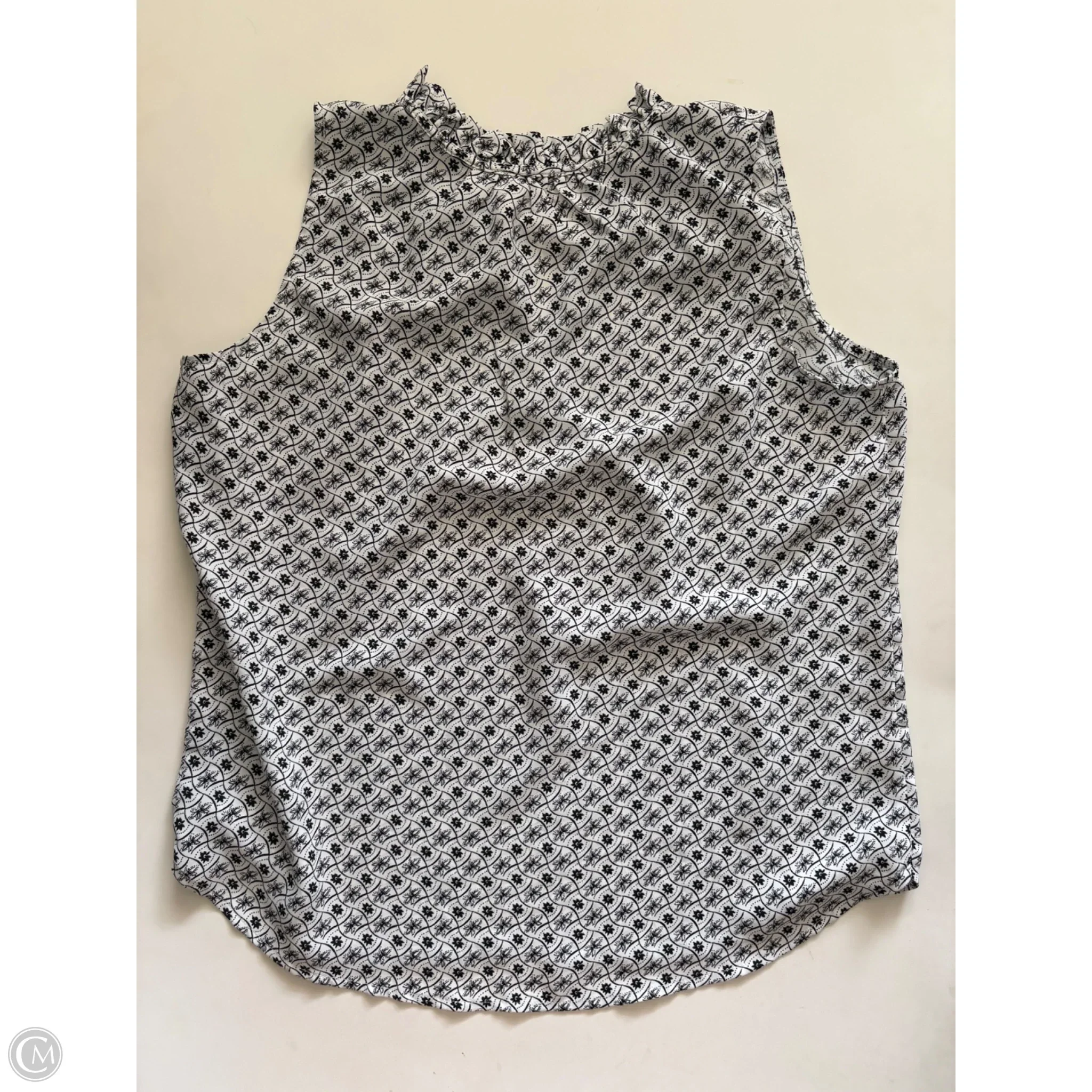 Blouse Sleeveless By Loft In Black & White, Size: M - Image 2