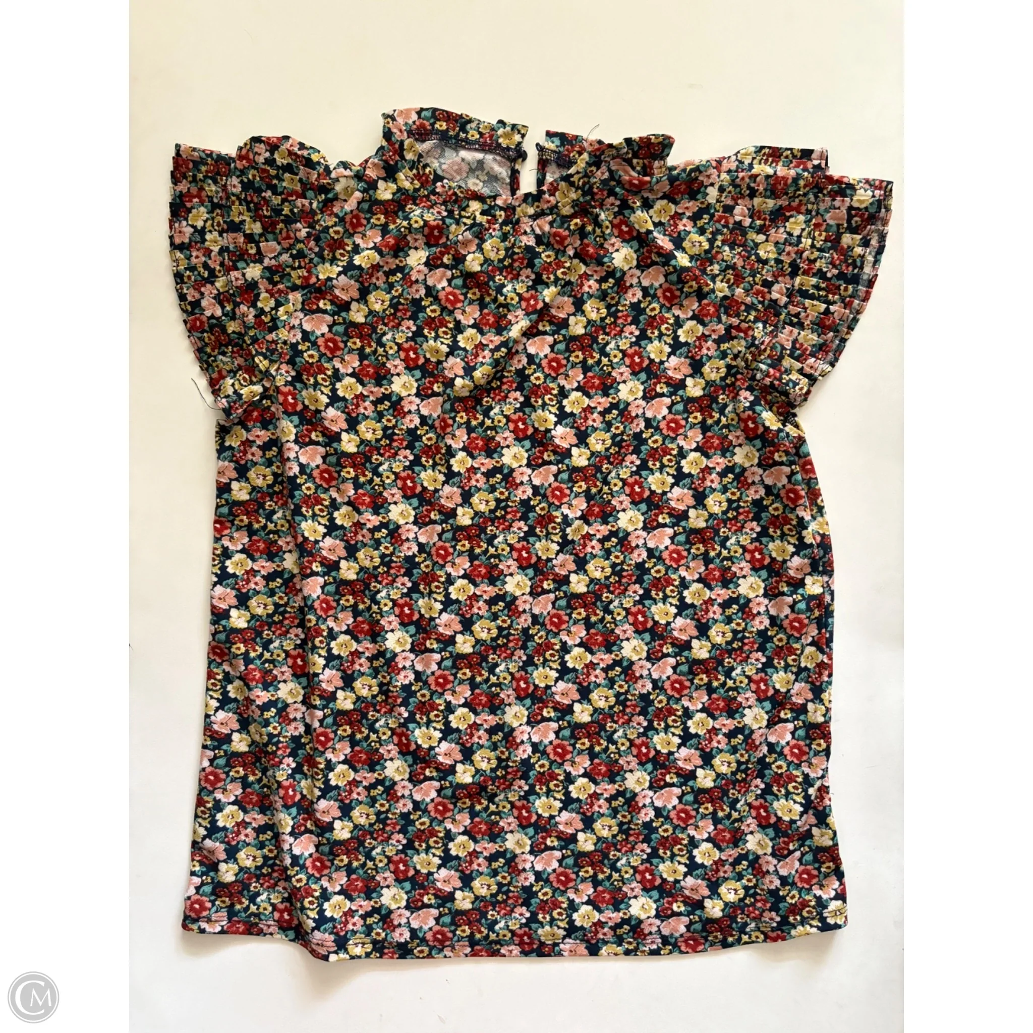 Top Short Sleeve By Adrianna Papell In Floral Print, Size: M - Image 1