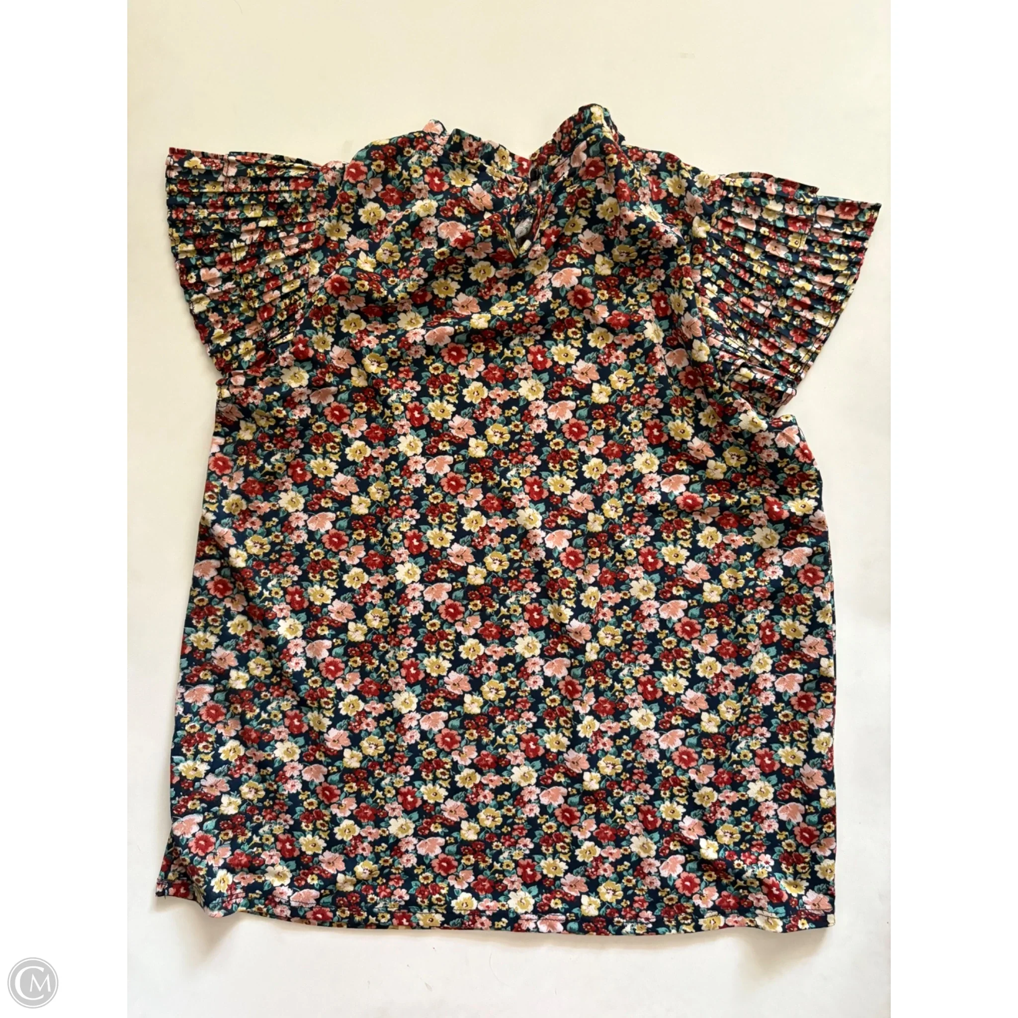 Top Short Sleeve By Adrianna Papell In Floral Print, Size: M - Image 2