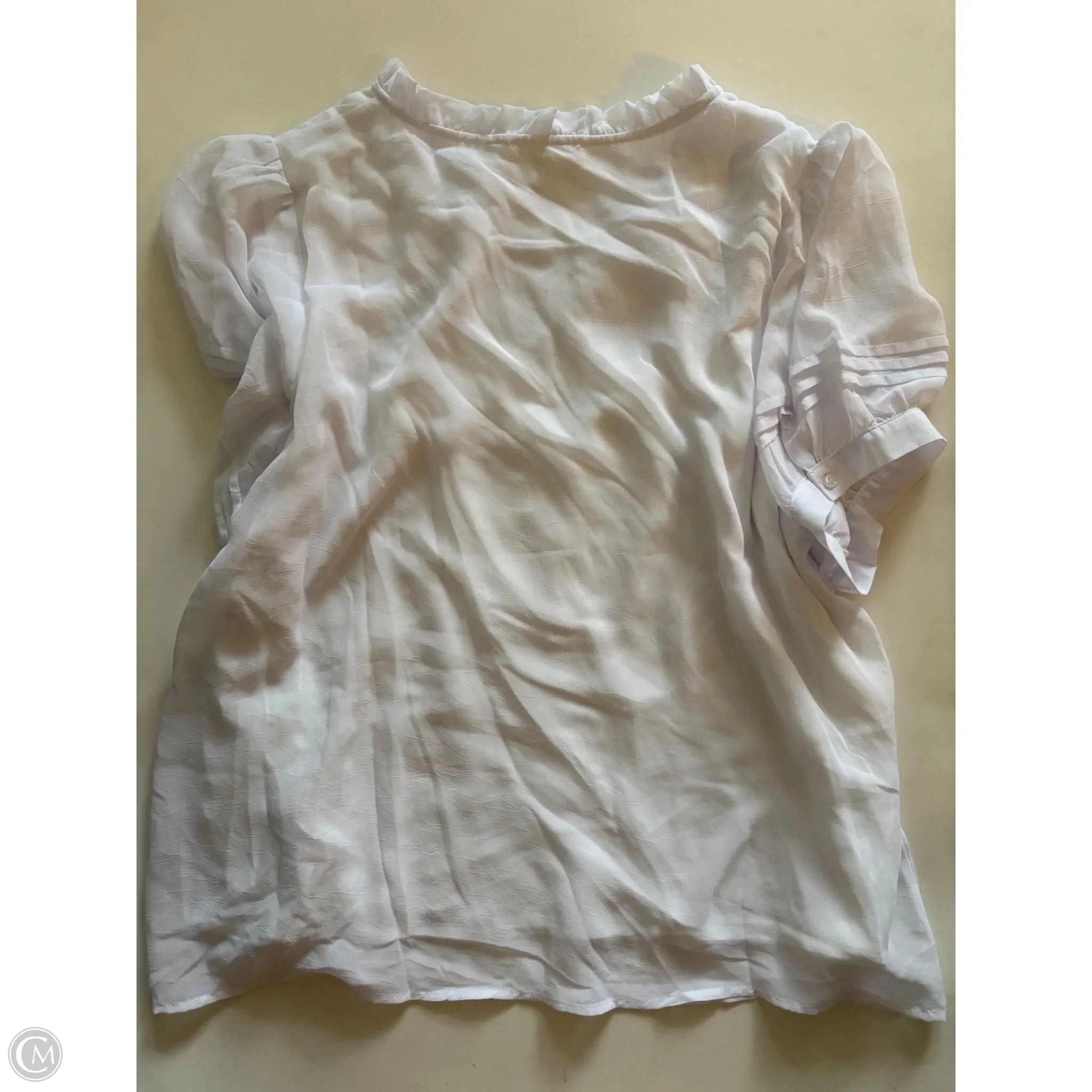 Blouse Short Sleeve By Eesome In White, Size: Xl - Image 2