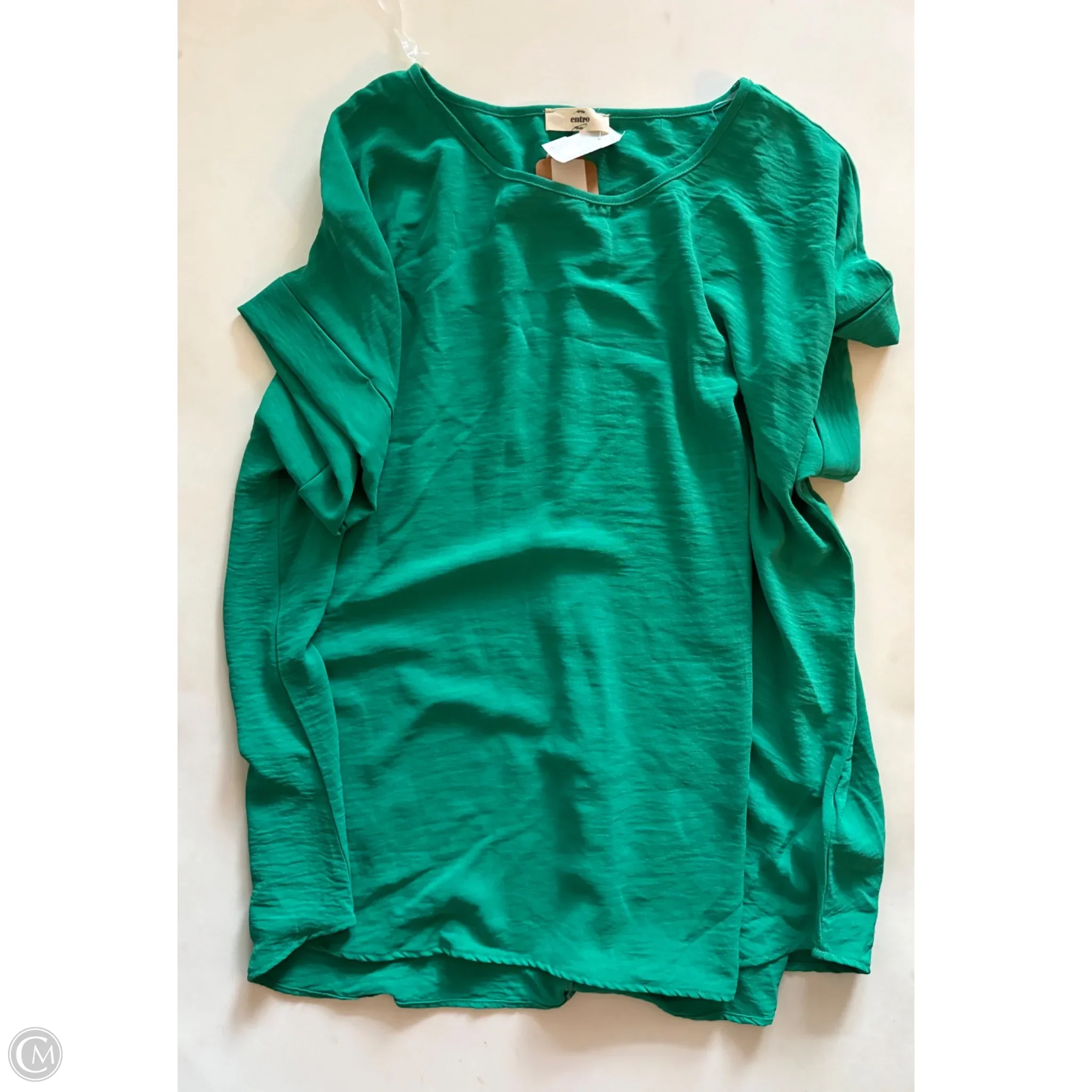 Blouse Short Sleeve By Entro In Green, Size: 1x - Image 1