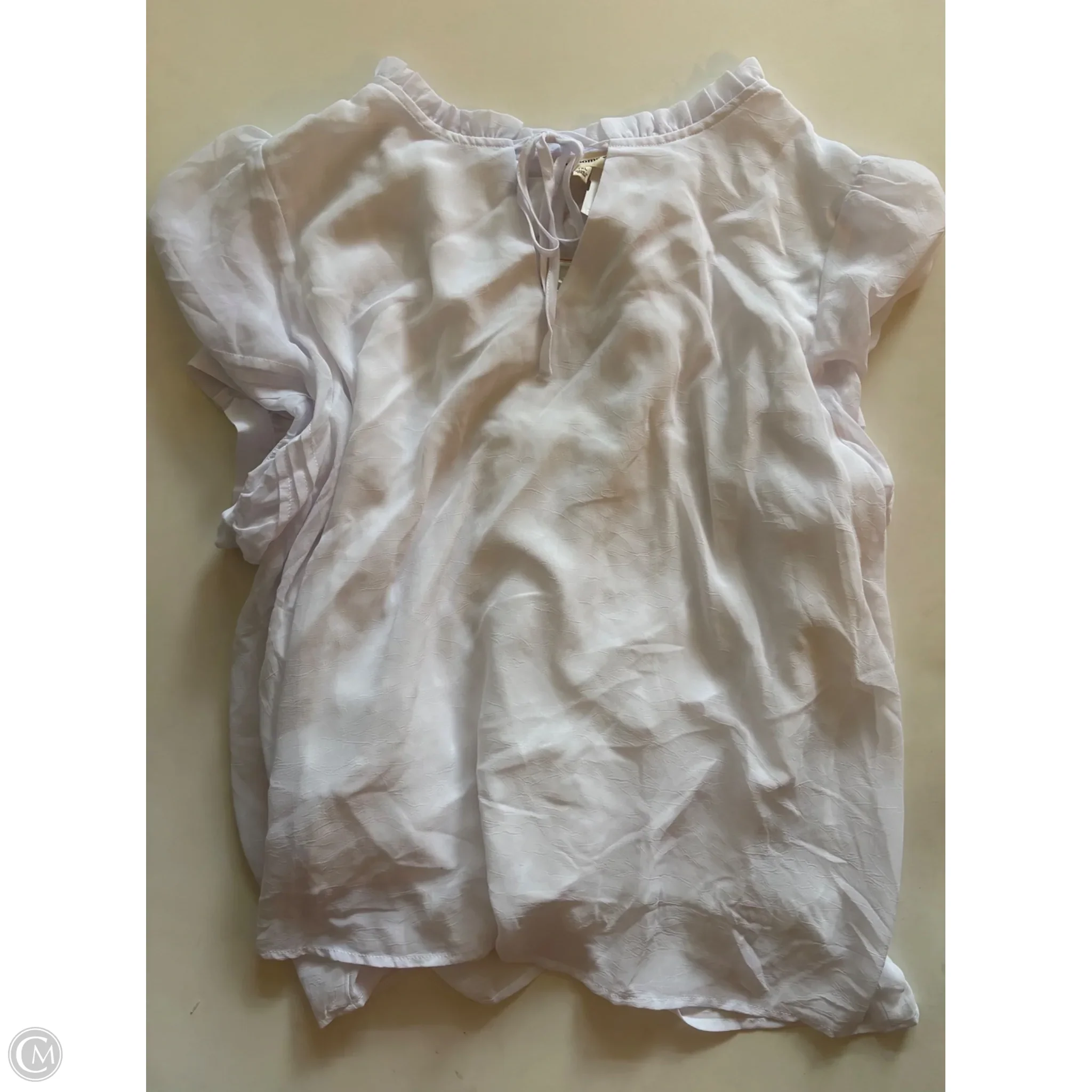 Blouse Short Sleeve By Eesome In White, Size: 1x - Image 1