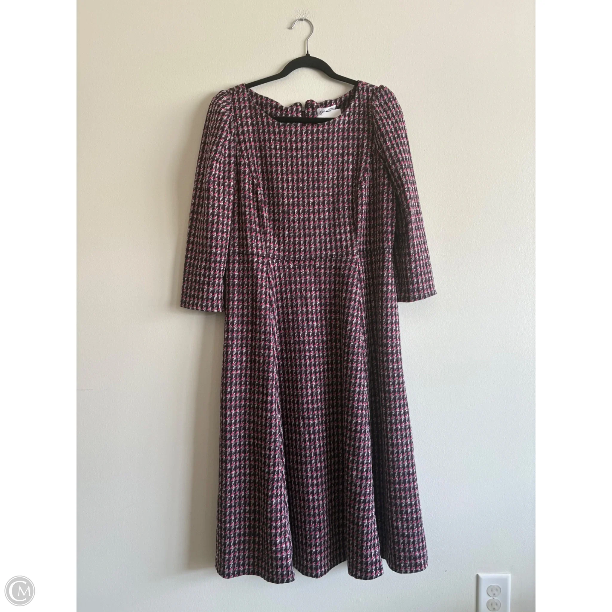 Dress Work By Calvin Klein In Plaid Pattern, Size: 14 - Image 1