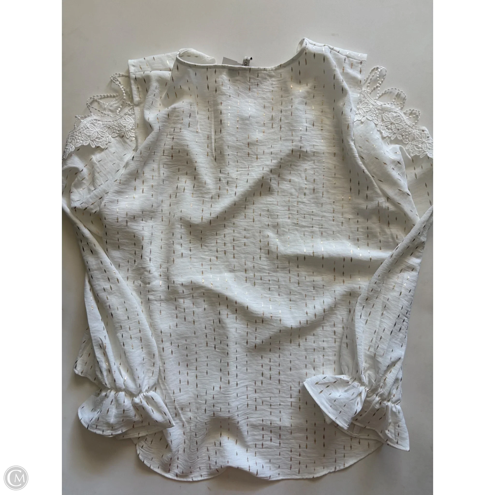 Blouse Long Sleeve By Cato In White, Size: Xl - Image 2