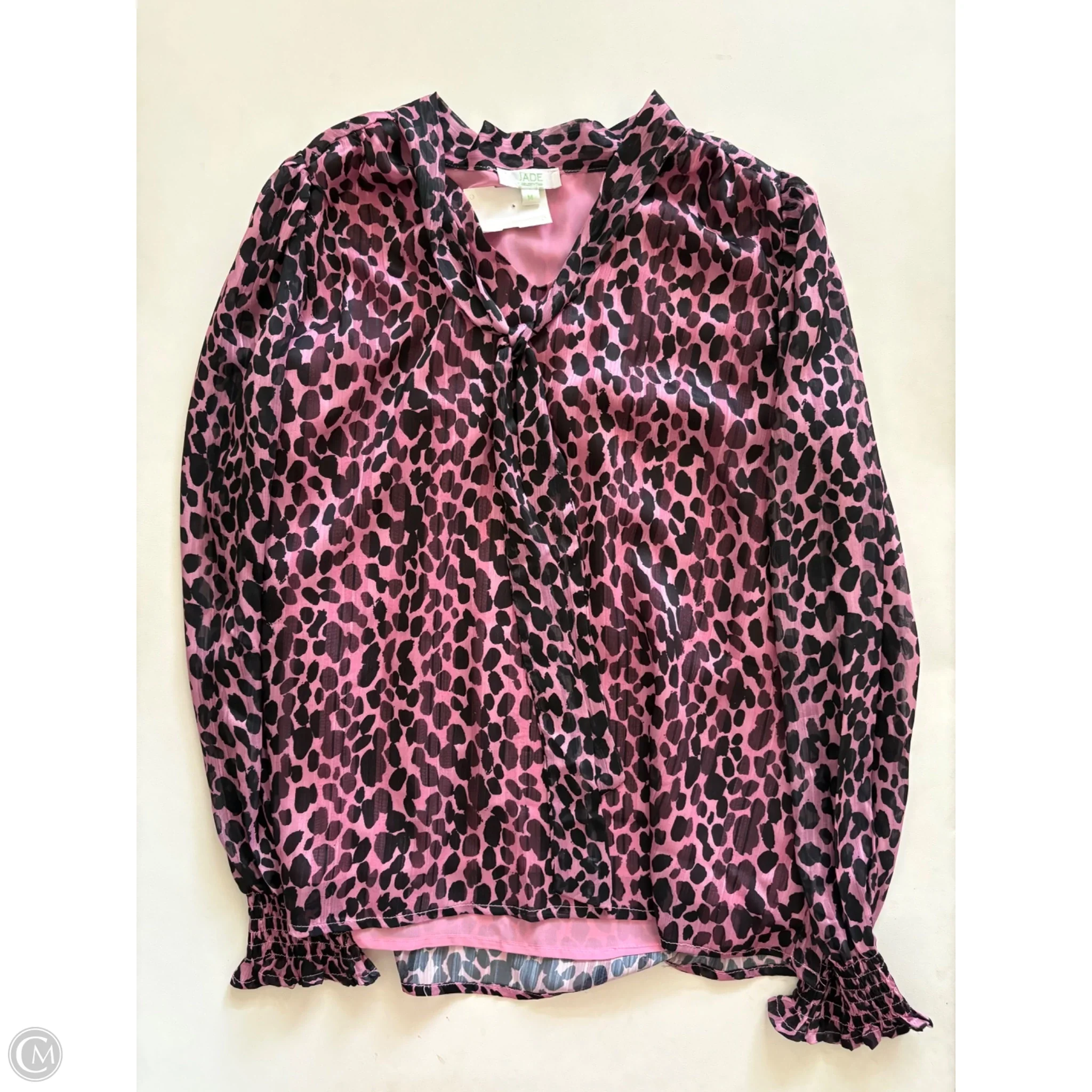 Blouse Long Sleeve By Jade In Animal Print, Size: M - Image 1